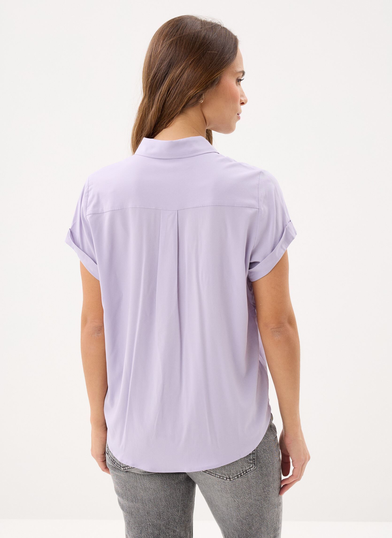 Kurzarm-Hemden Majan ss shirt 9942 damen violett Samsoe Samsoe Kurzarm-Hemden Majan ss shirt 9942 damen violett WISTERIA