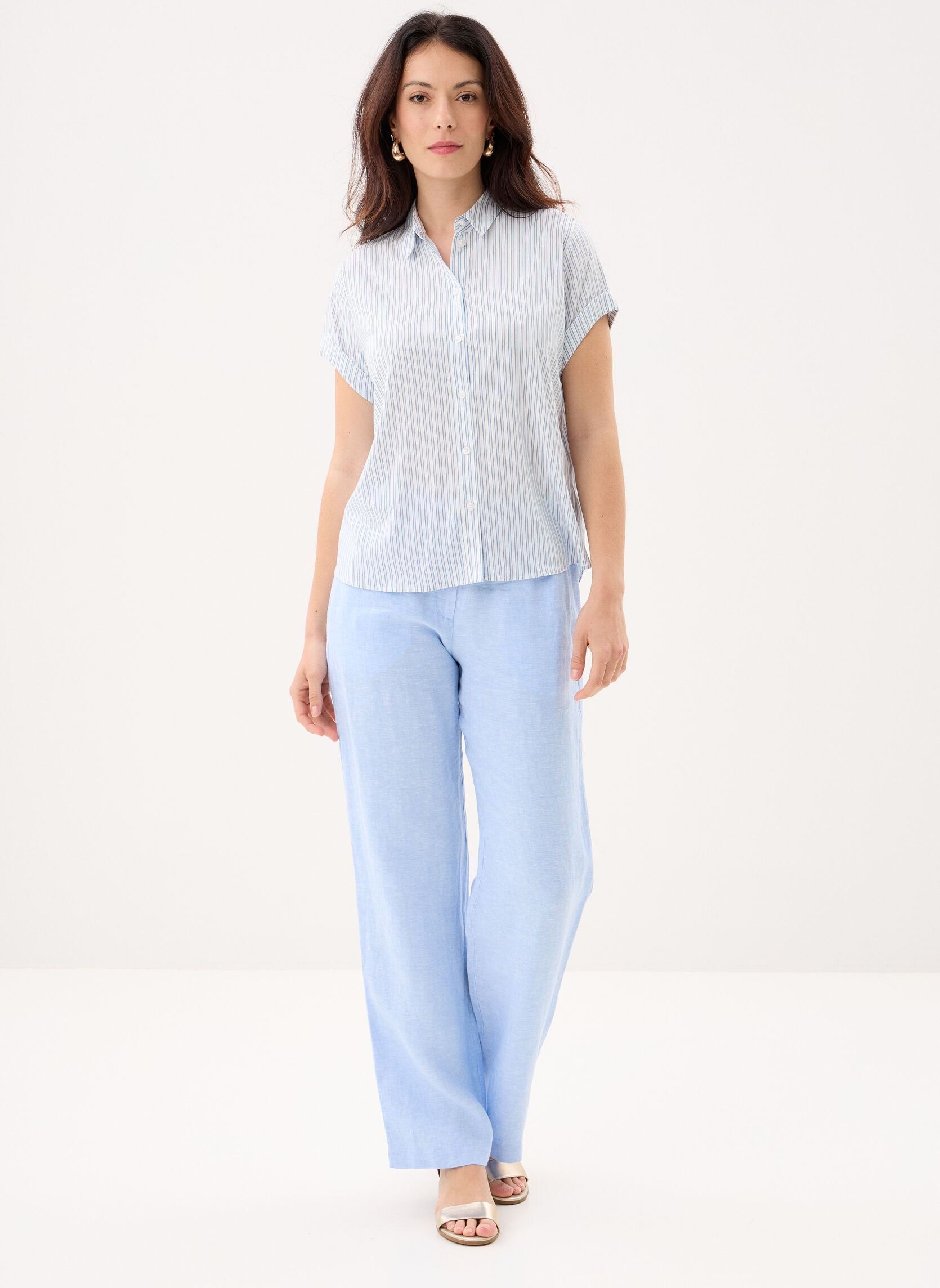Kurzarm-Hemden Majan ss shirt 9942 damen blau Samsoe Samsoe Kurzarm-Hemden Majan ss shirt 9942 damen blau Gray Dawn Small St.