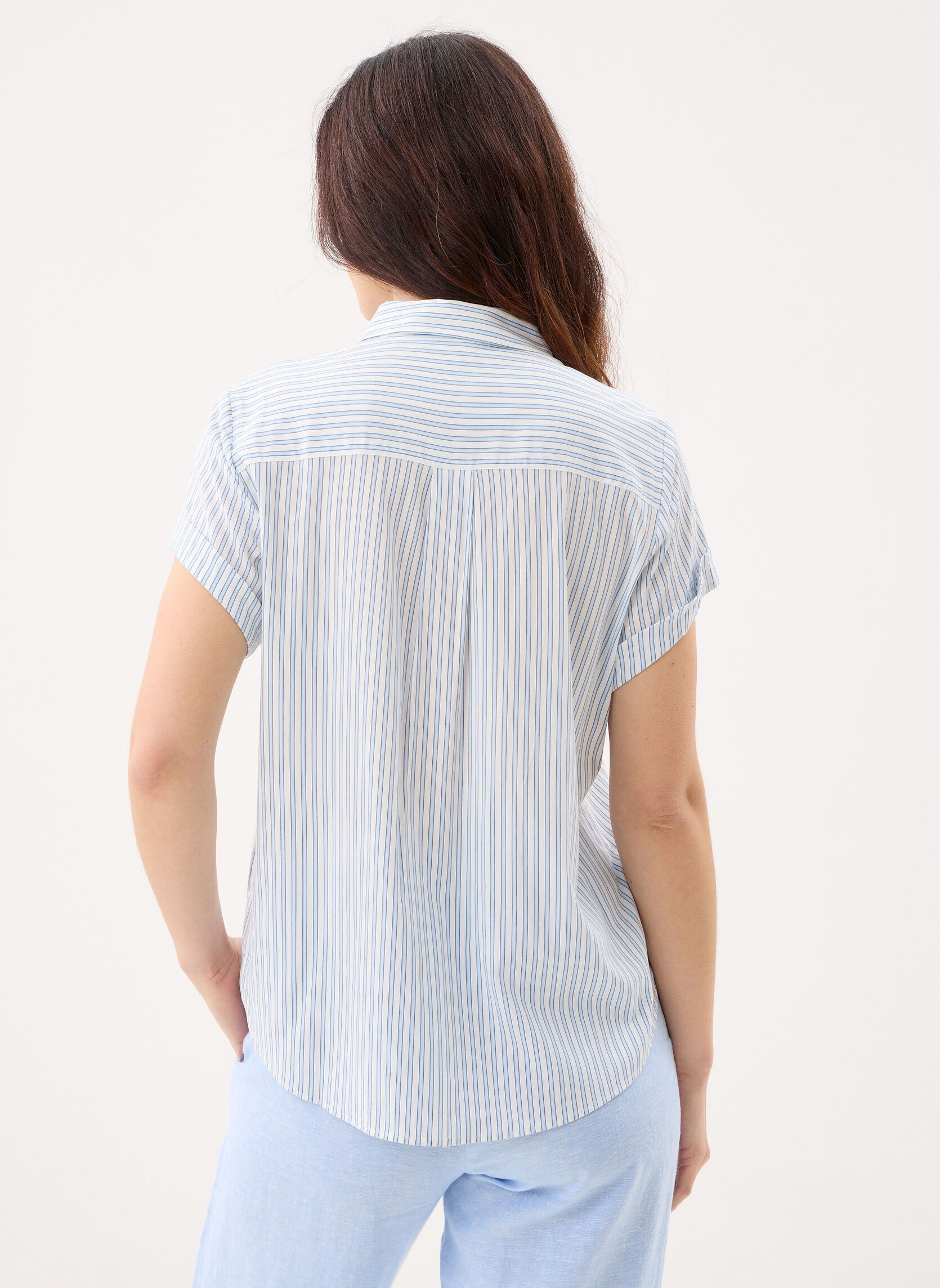 Kurzarm-Hemden Majan ss shirt 9942 damen blau Samsoe Samsoe Kurzarm-Hemden Majan ss shirt 9942 damen blau Gray Dawn Small St.