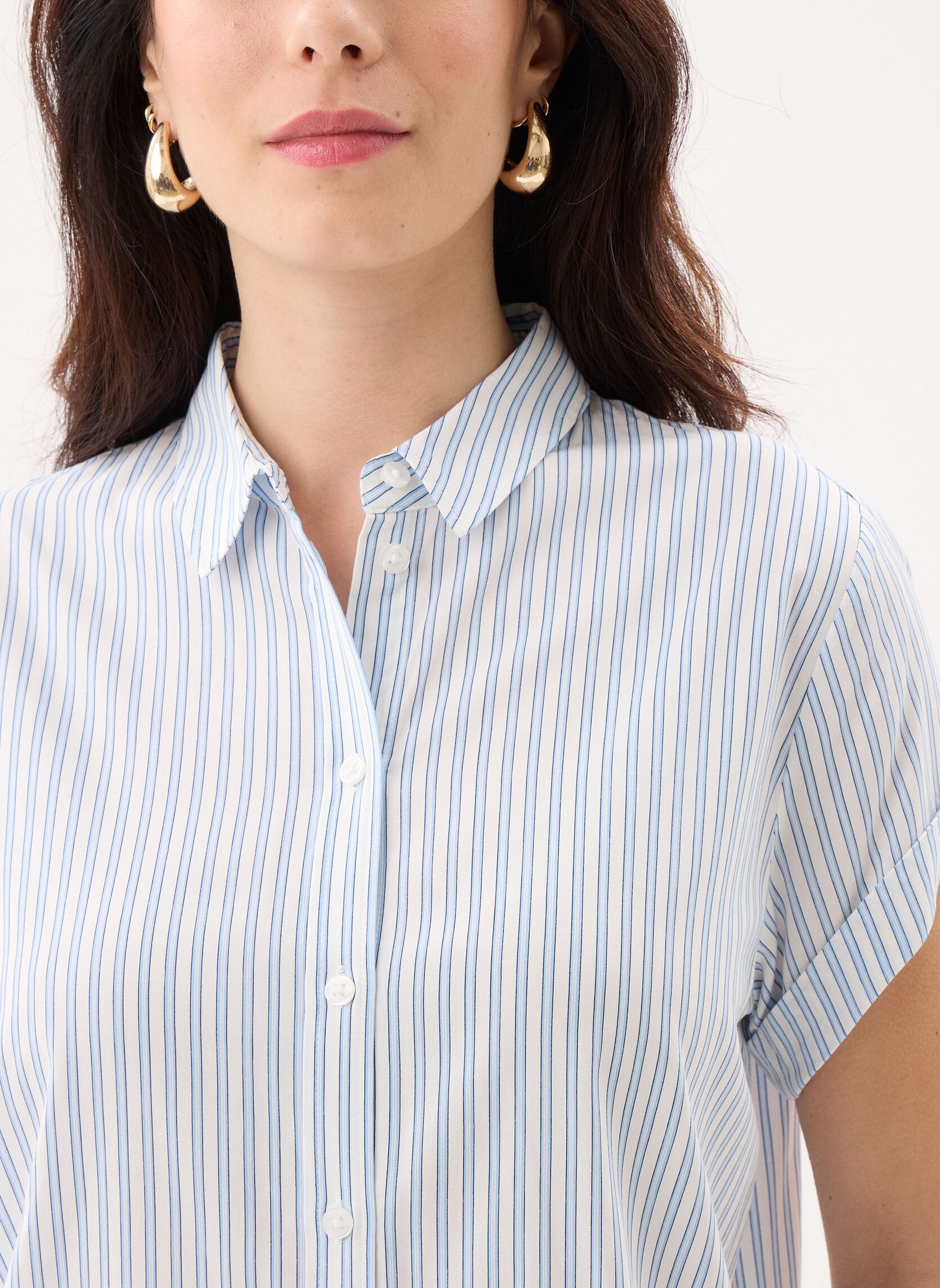 Kurzarm-Hemden Majan ss shirt 9942 damen blau Samsoe Samsoe Kurzarm-Hemden Majan ss shirt 9942 damen blau Gray Dawn Small St.