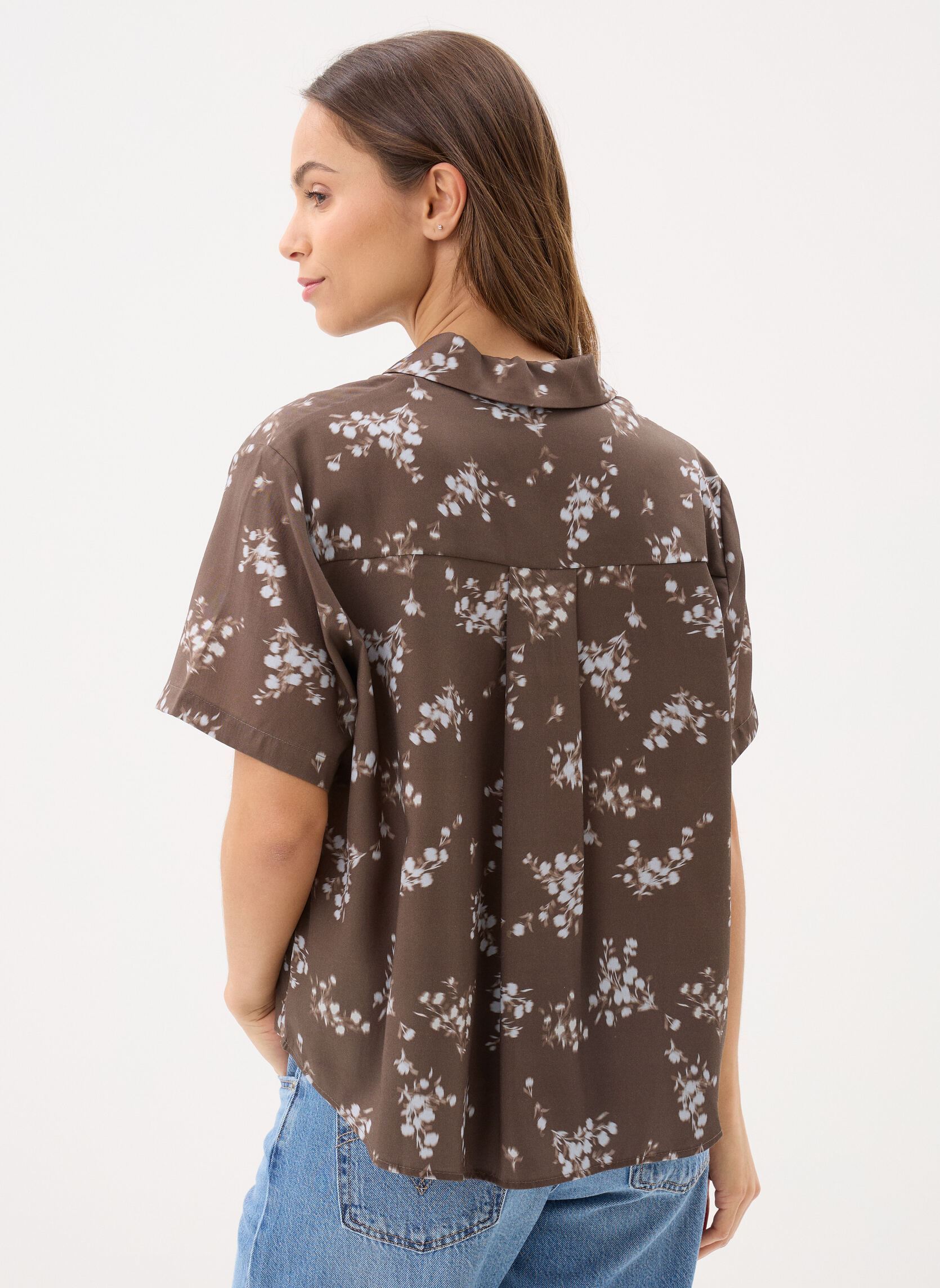 Kurzarm-Hemden Mina ss shirt 14028 damen braun Samsoe Samsoe Kurzarm-Hemden Mina ss shirt 14028 damen braun Blooming Brown