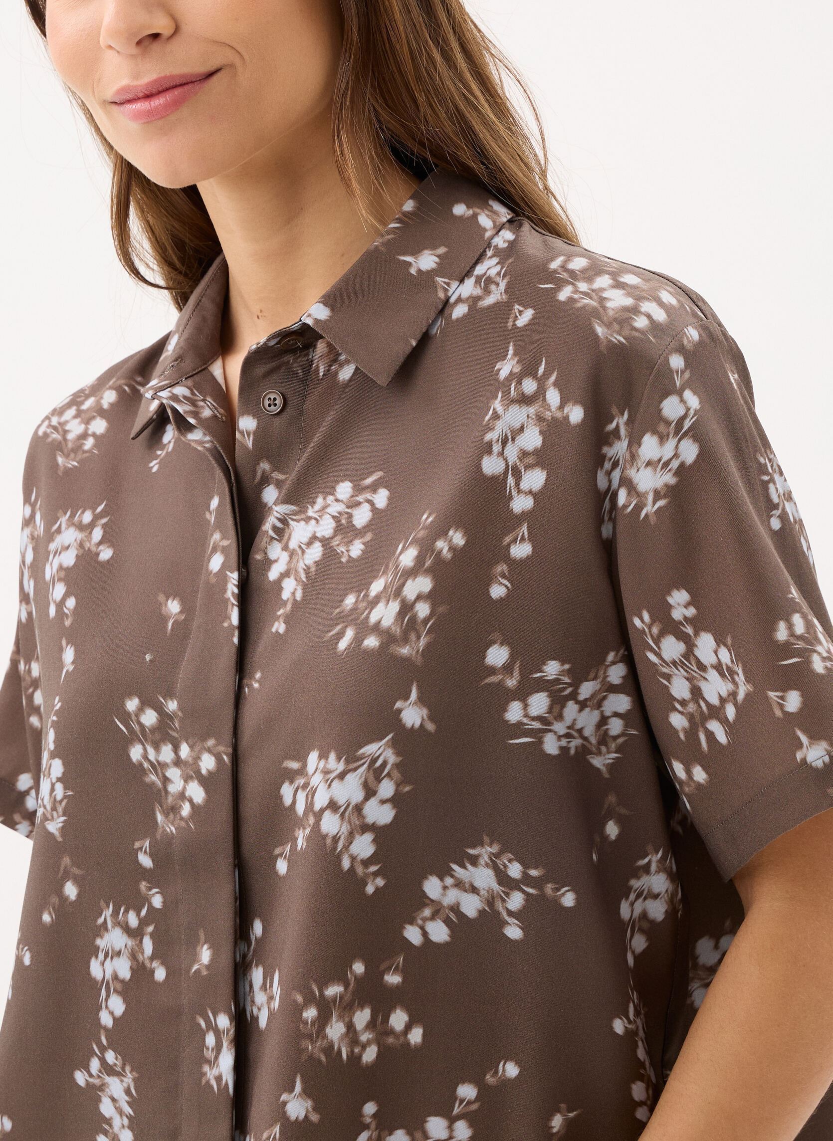 Kurzarm-Hemden Mina ss shirt 14028 damen braun Samsoe Samsoe Kurzarm-Hemden Mina ss shirt 14028 damen braun Blooming Brown