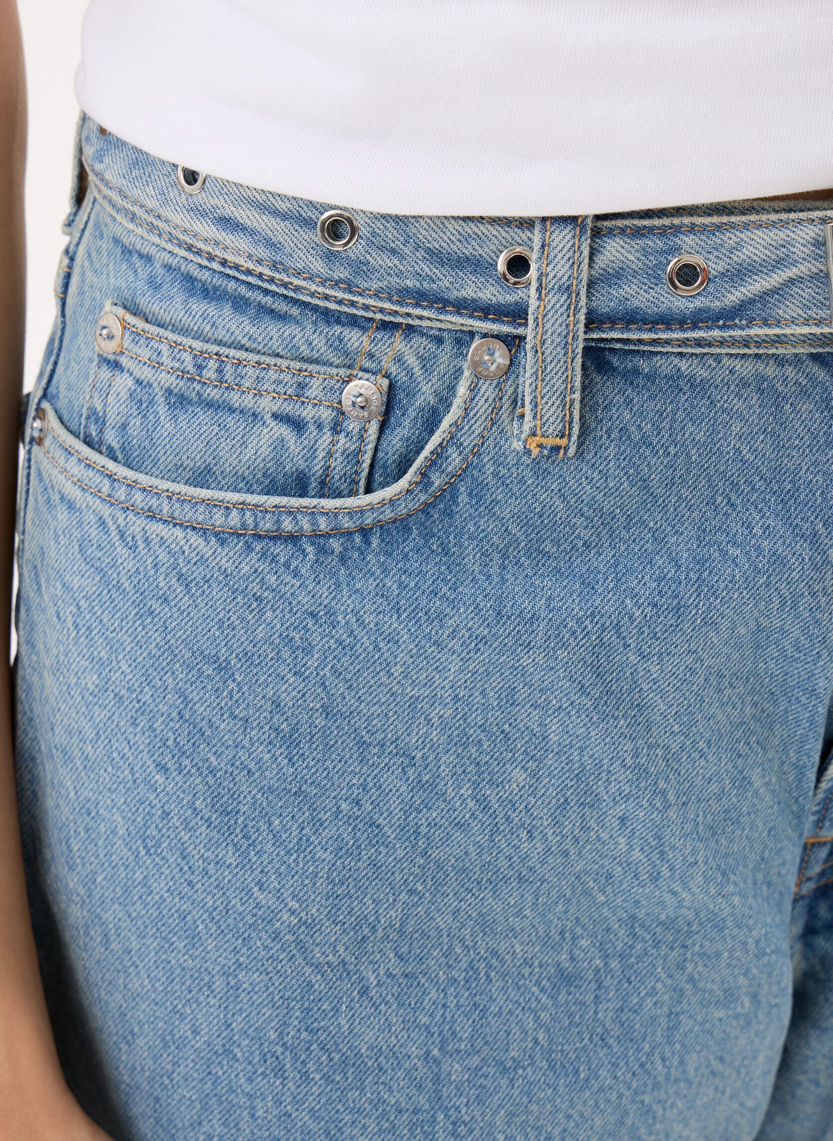 Wijde jeans / Flared Jeans Saharper jeans belt 15769 dames blauw Samsoe Samsoe Wijde jeans / Flared Jeans Saharper jeans belt 15769 dames blauw River