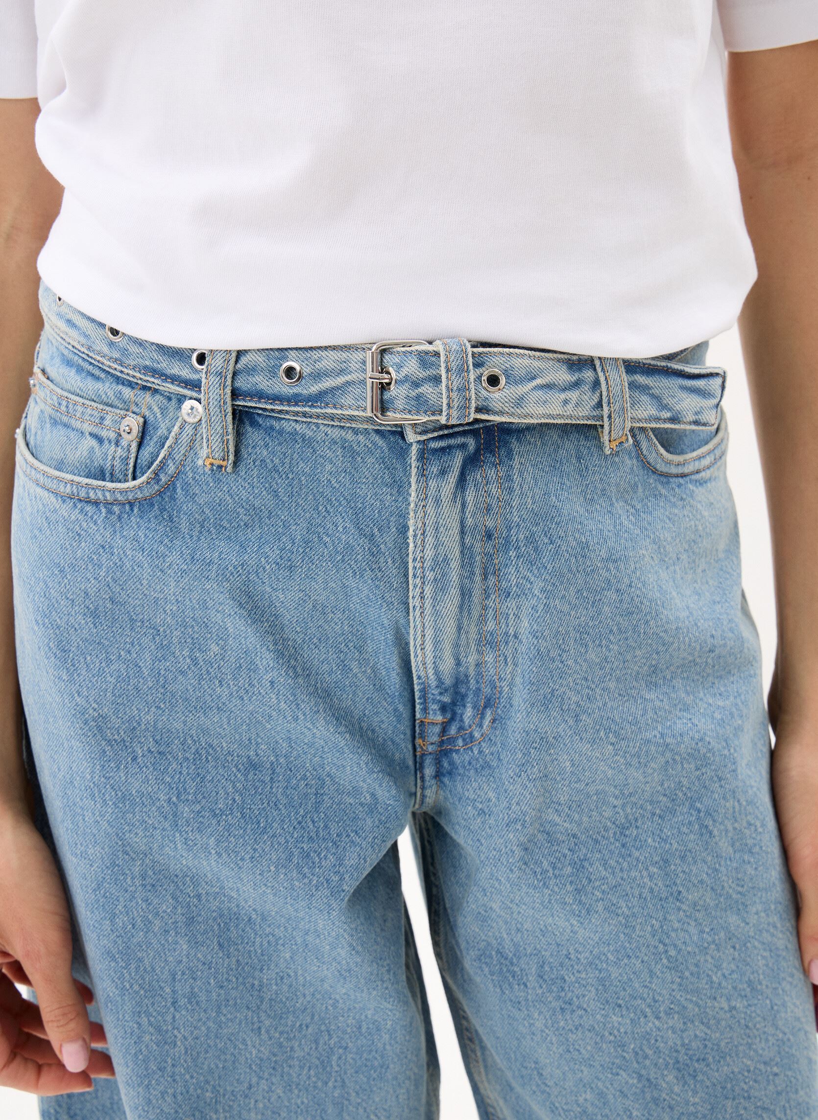 Wijde jeans / Flared Jeans Saharper jeans belt 15769 dames blauw Samsoe Samsoe Wijde jeans / Flared Jeans Saharper jeans belt 15769 dames blauw River