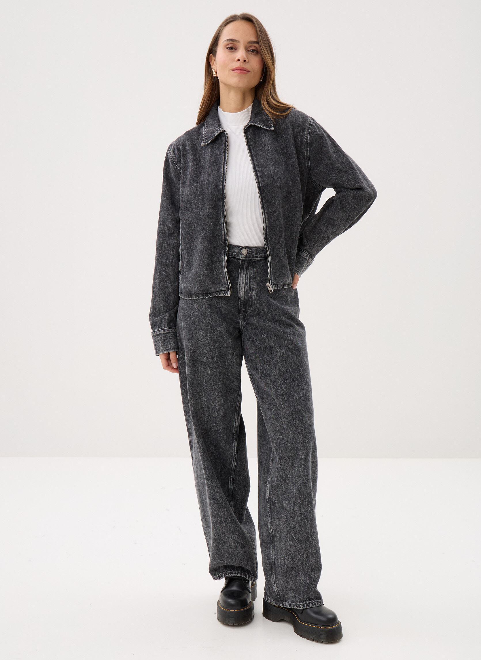 Jeansjacken Sanarinna zip jacket 15590 damen grau Samsoe Samsoe Jeansjacken Sanarinna zip jacket 15590 damen grau Grey Cloud