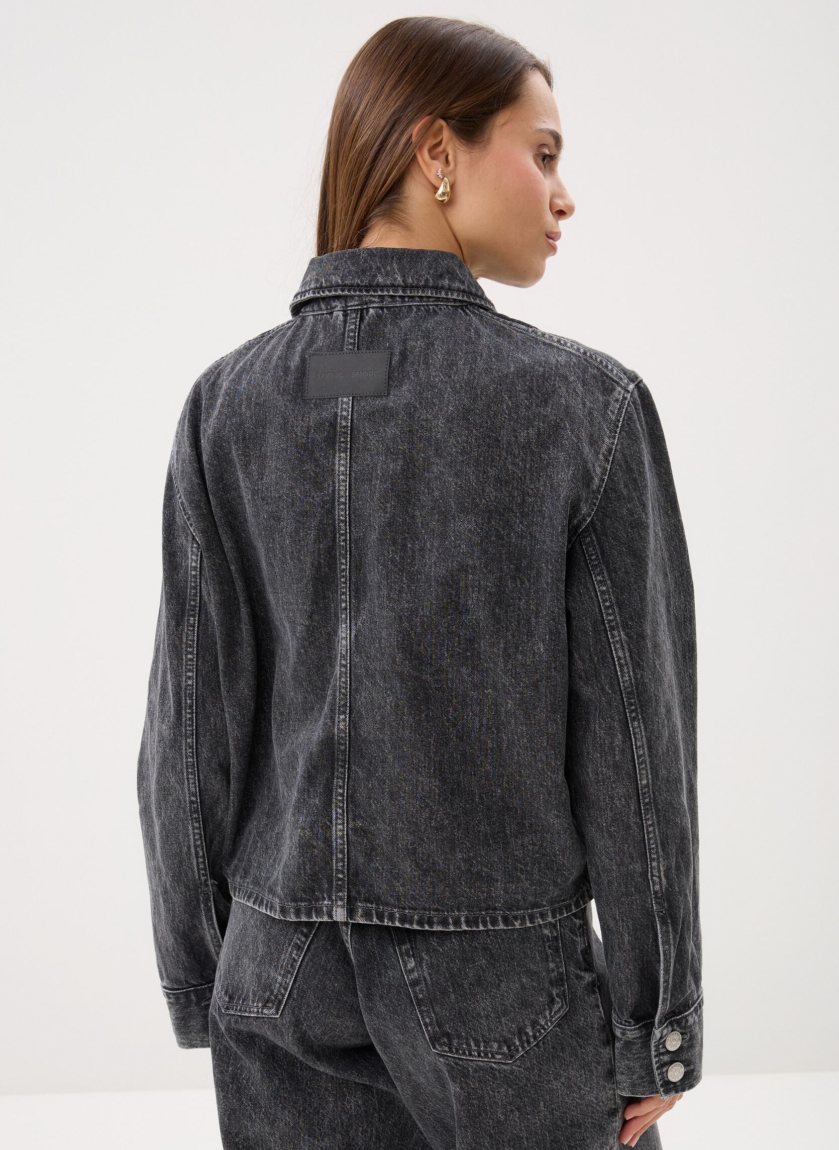Jeansjacken Sanarinna zip jacket 15590 damen grau Samsoe Samsoe Jeansjacken Sanarinna zip jacket 15590 damen grau Grey Cloud