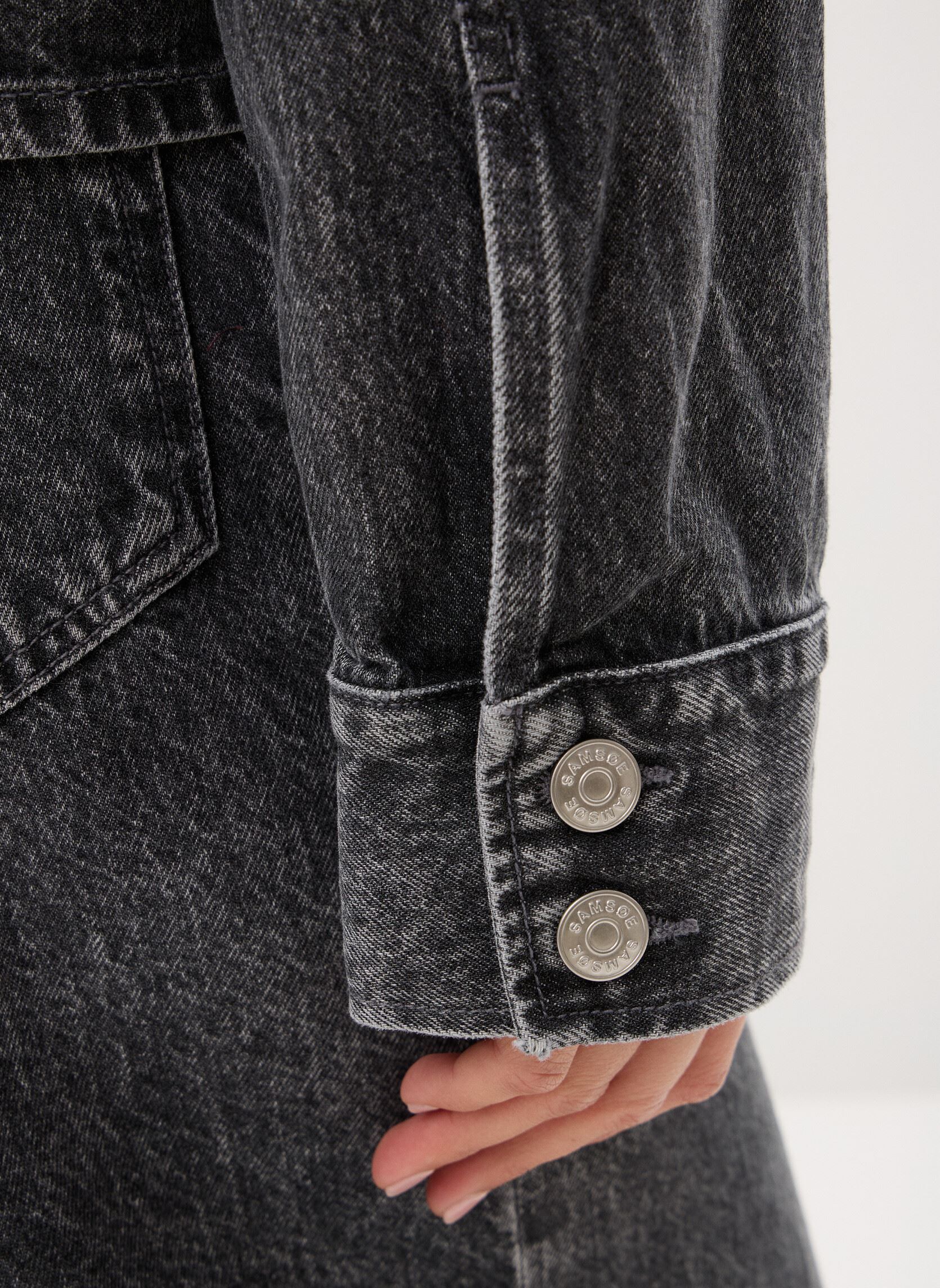 Jeansjacken Sanarinna zip jacket 15590 damen grau Samsoe Samsoe Jeansjacken Sanarinna zip jacket 15590 damen grau Grey Cloud