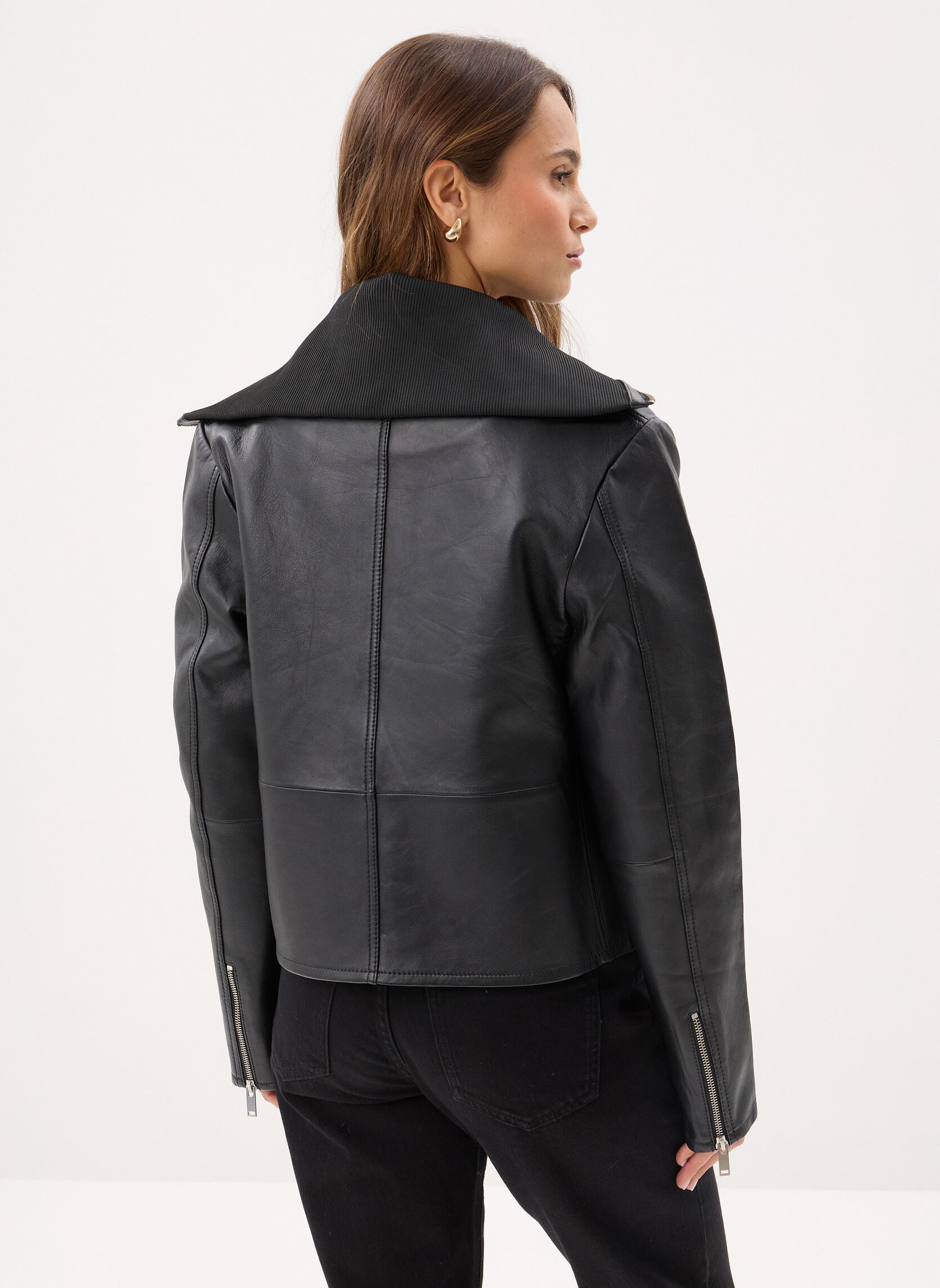 Leren jassen Sashira jacket 15823 dames zwart Samsoe Samsoe Leren jassen Sashira jacket 15823 dames zwart Black