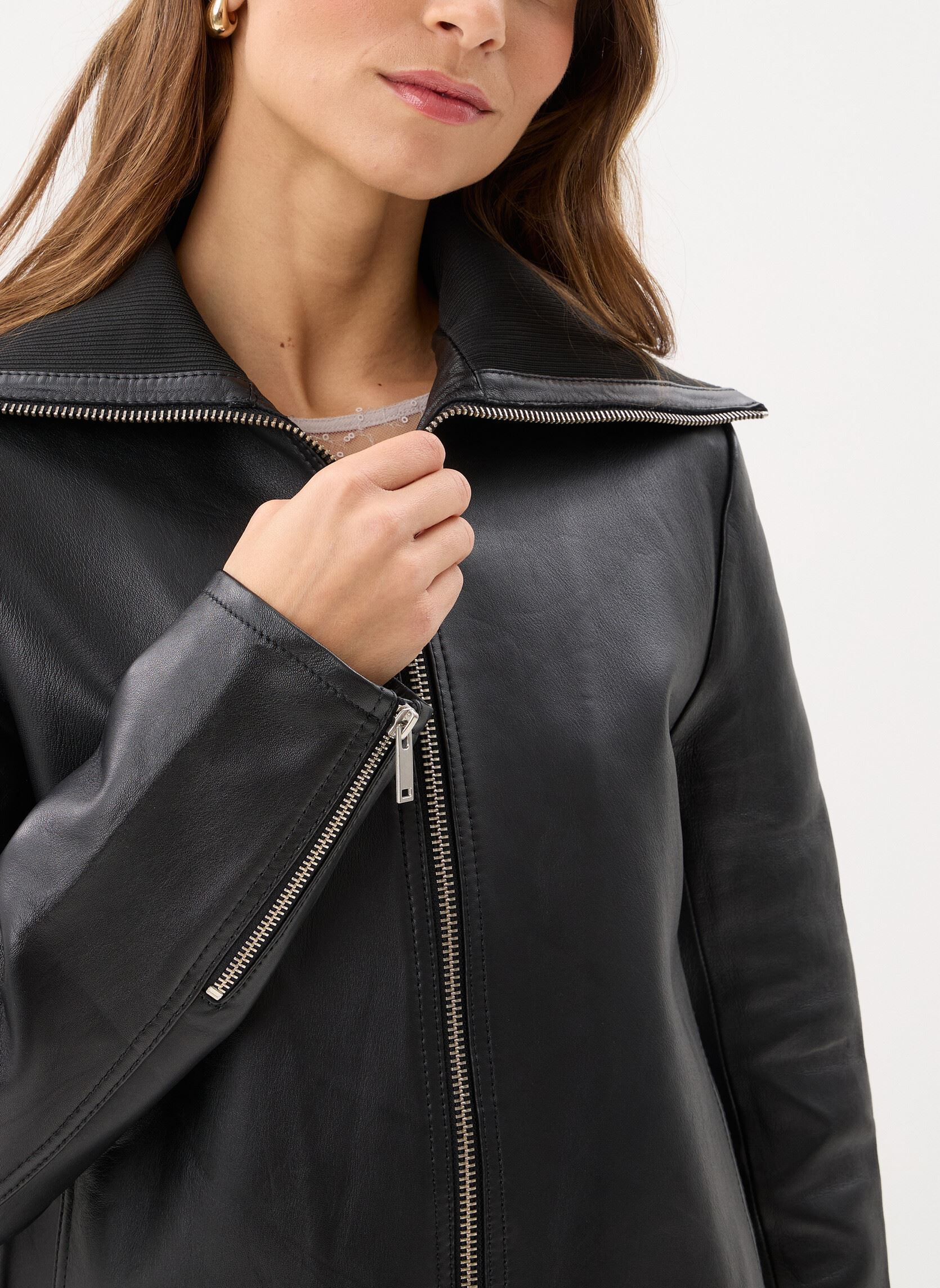 Leren jassen Sashira jacket 15823 dames zwart Samsoe Samsoe Leren jassen Sashira jacket 15823 dames zwart Black