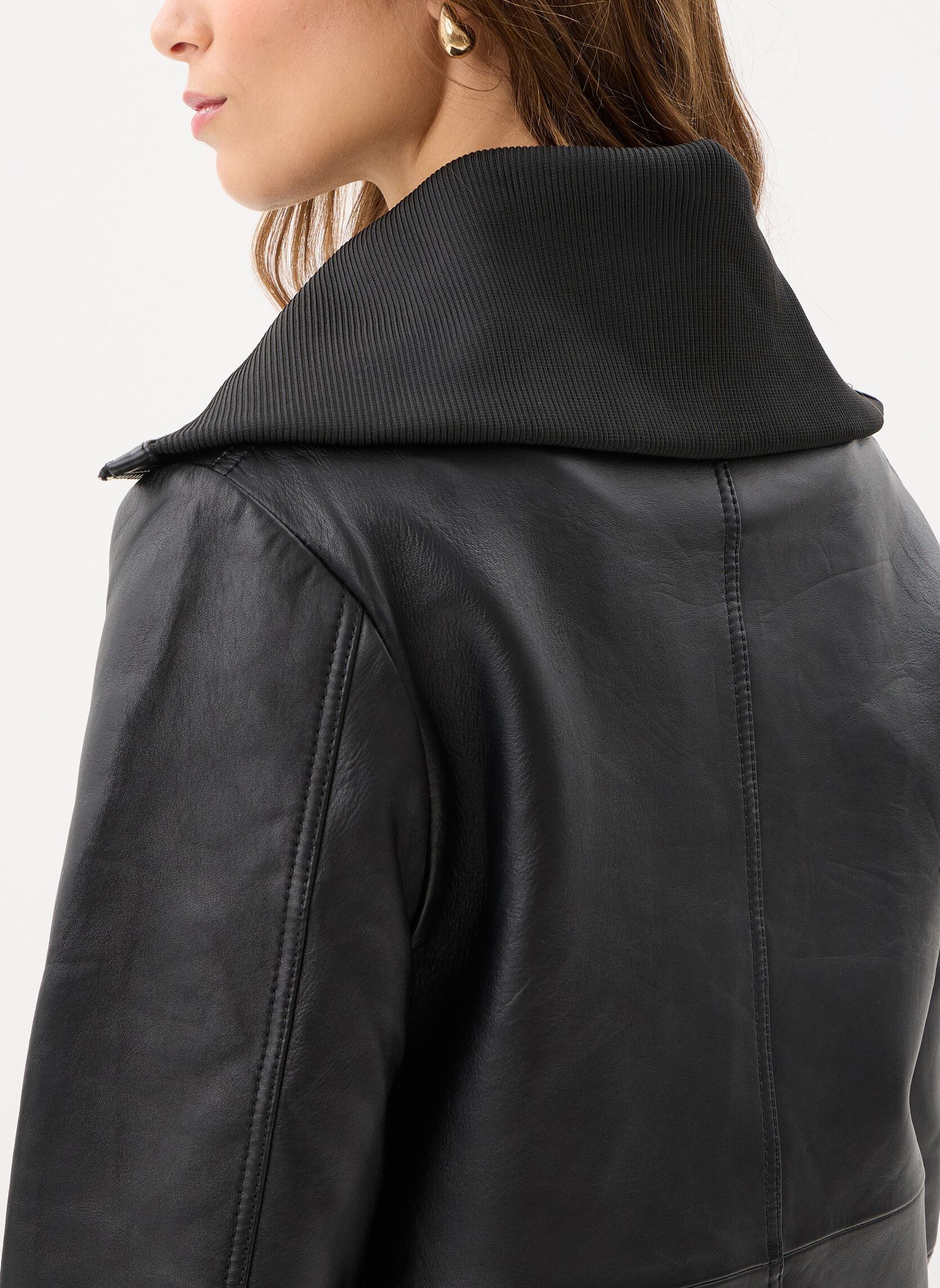 Leren jassen Sashira jacket 15823 dames zwart Samsoe Samsoe Leren jassen Sashira jacket 15823 dames zwart Black