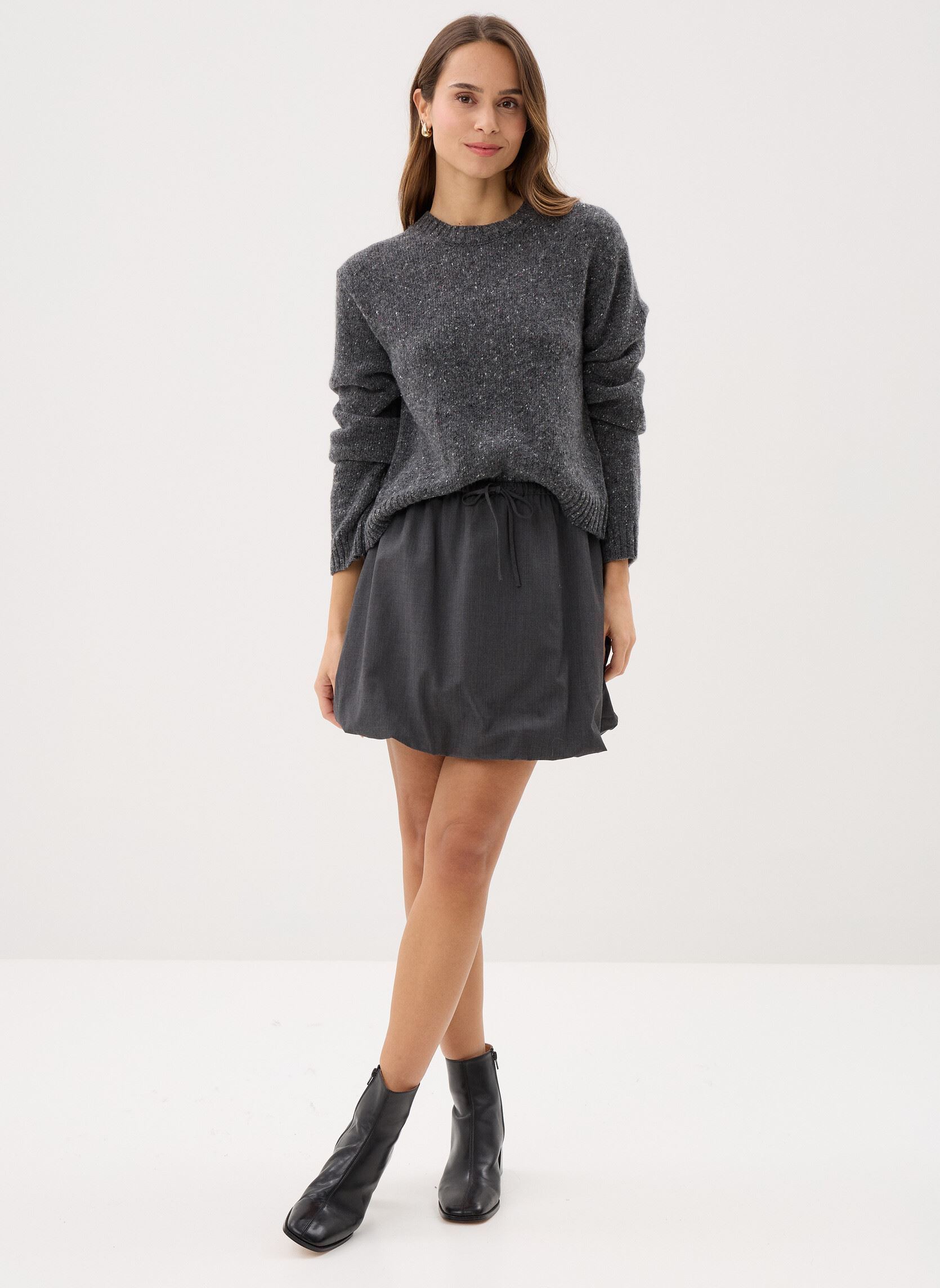 Pulls Salois sweater 15724 femme gris Samsoe Samsoe Pulls Salois sweater 15724 femme gris Dark Grey Mel.