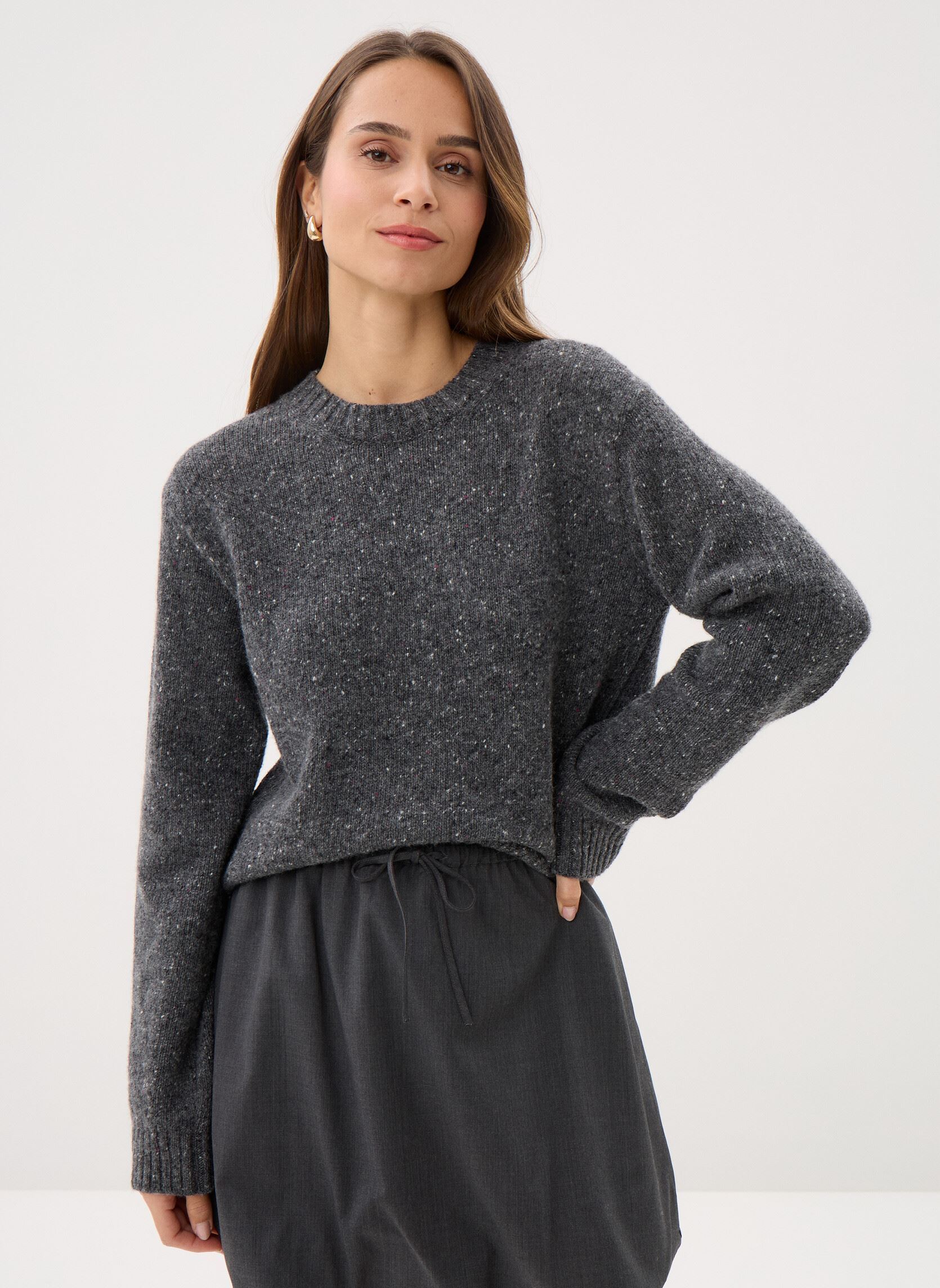 Pulls Salois sweater 15724 femme gris Samsoe Samsoe Pulls Salois sweater 15724 femme gris Dark Grey Mel.