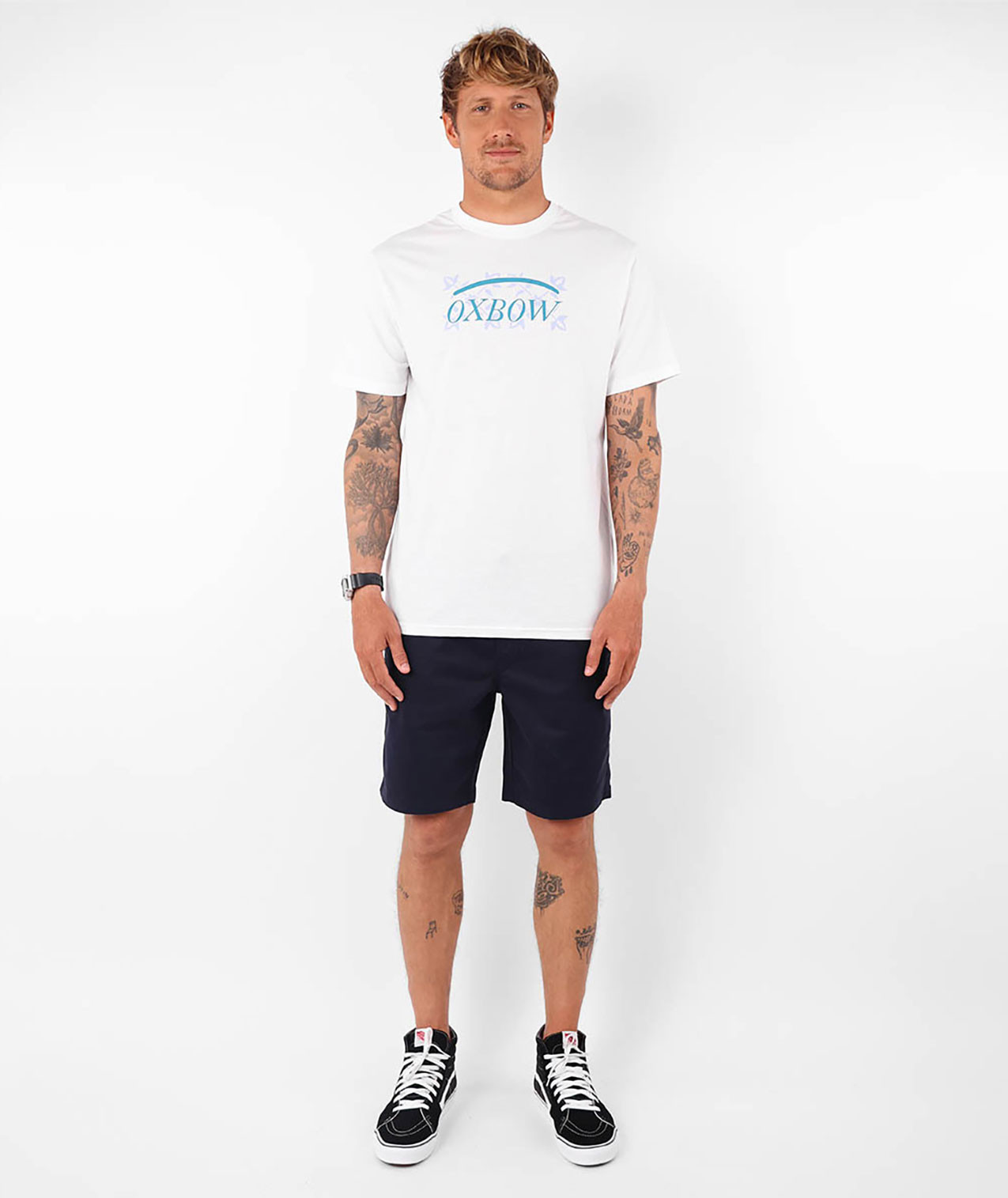 Shorts Short chino élastiqué uni stretch ONAGHEL homme bleu Oxbow Shorts Short chino élastiqué uni stretch ONAGHEL homme bleu Bleu marine