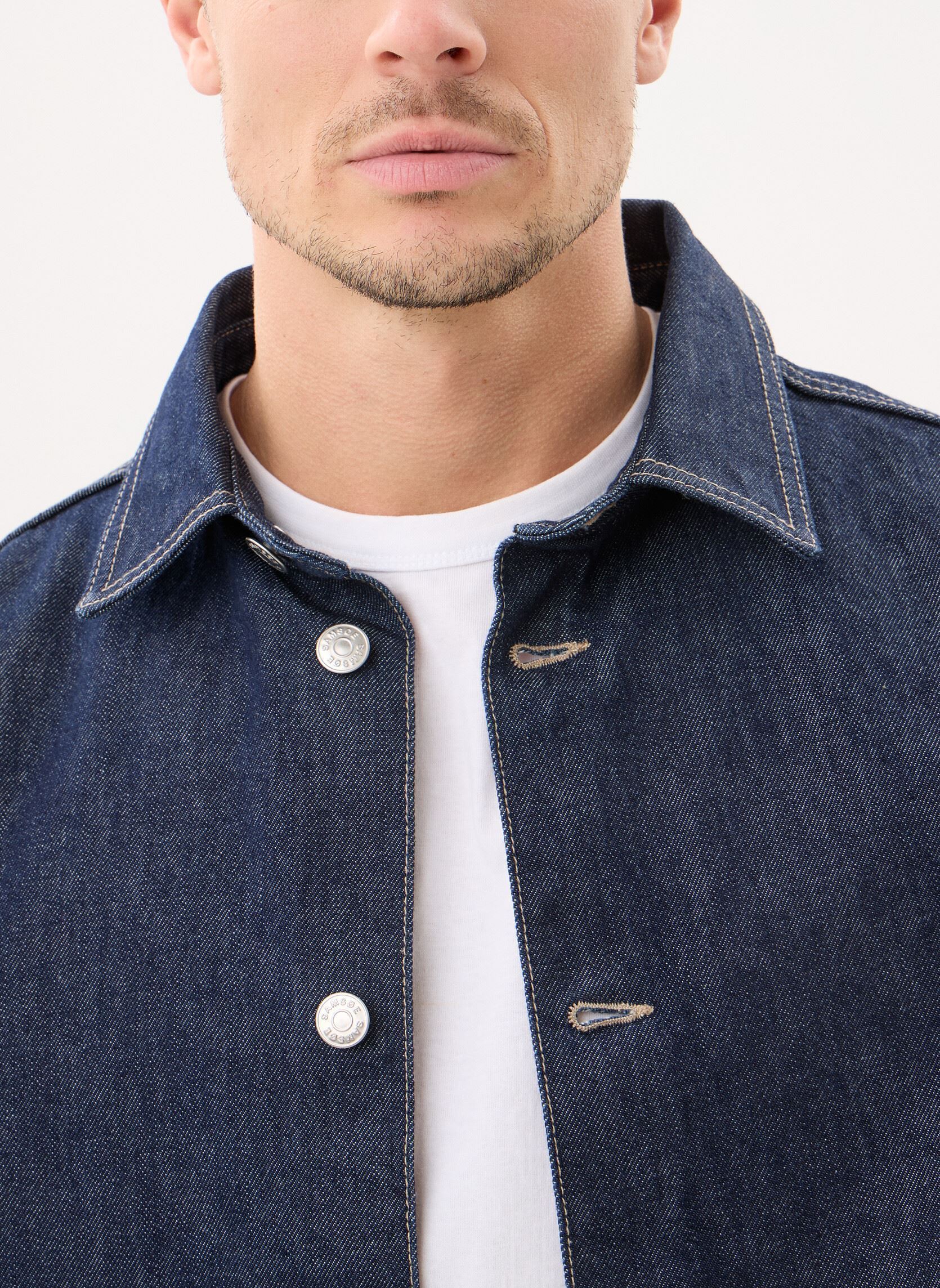 Vestes en jean Sahenry jacket 15059 homme bleu Samsoe Samsoe Vestes en jean Sahenry jacket 15059 homme bleu Dark Lake