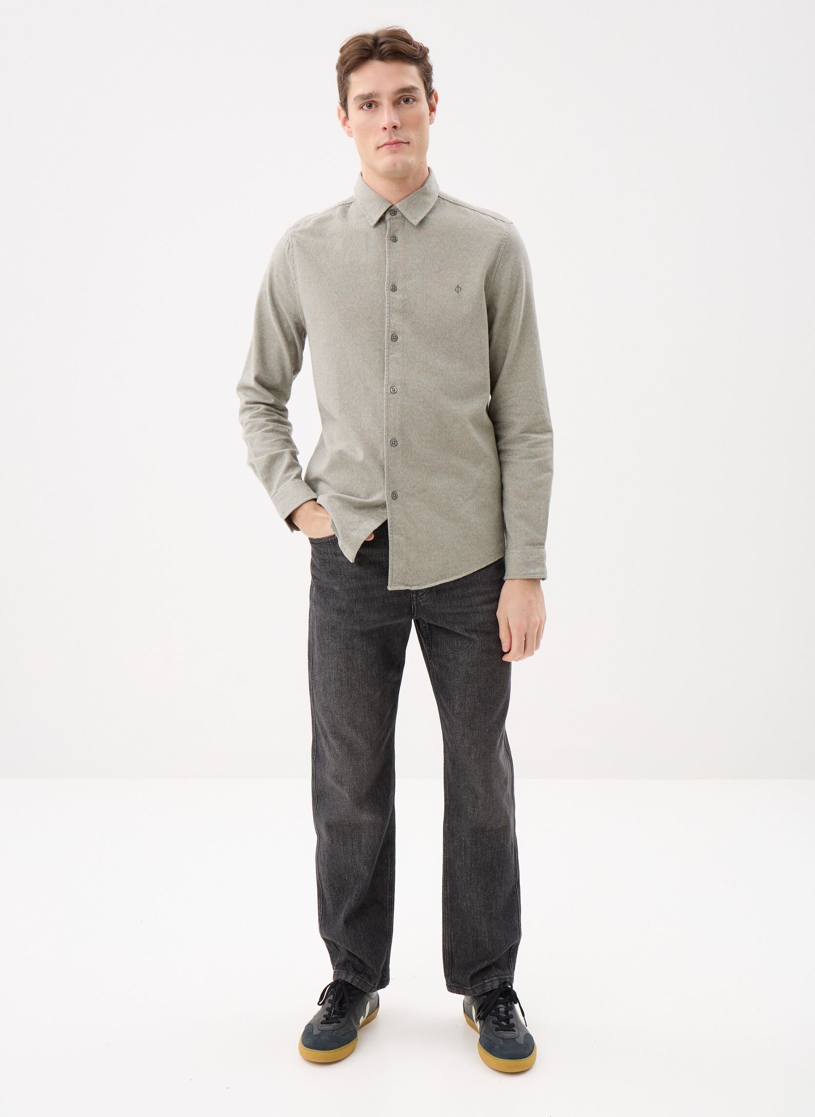 Hemden Saliam NX shirt 15838 heren beige Samsoe Samsoe Hemden Saliam NX shirt 15838 heren beige Seagrass Mel.