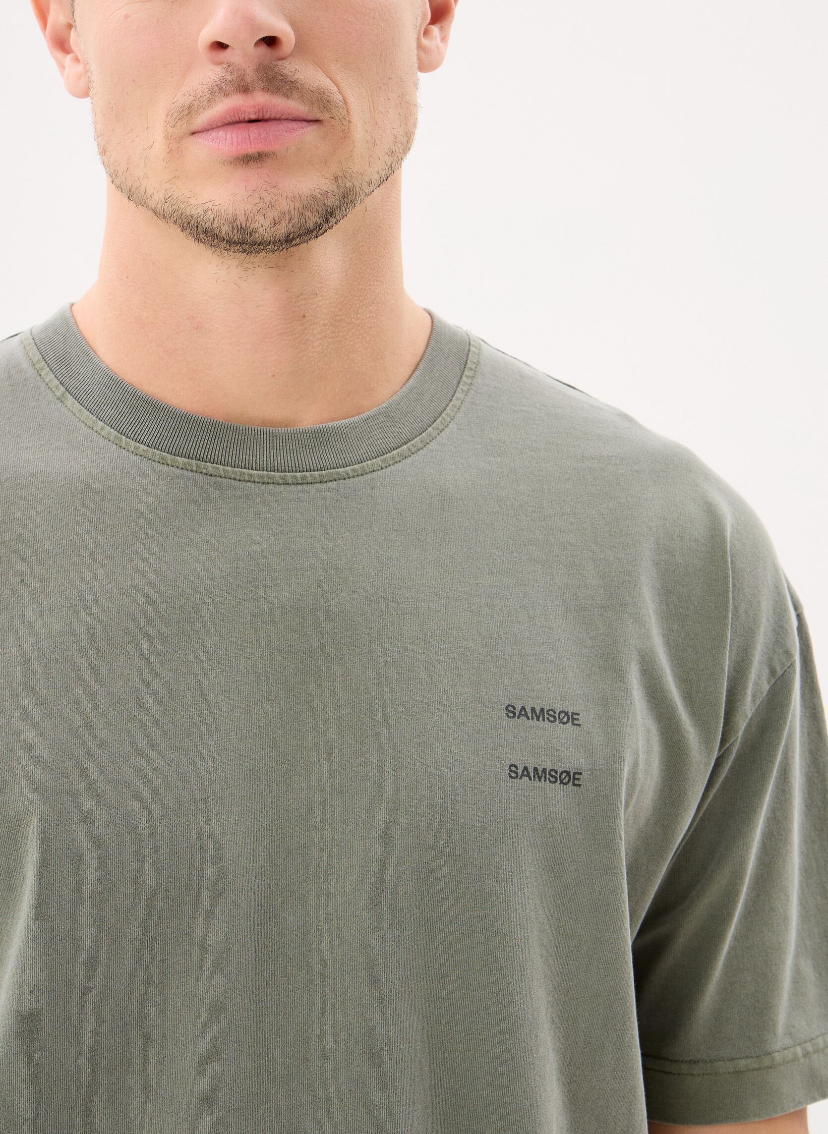 Tee-shirts manches courtes Sajoel t-shirt 15489 homme vert Samsoe Samsoe Tee-shirts manches courtes Sajoel t-shirt 15489 homme vert Castor Gray