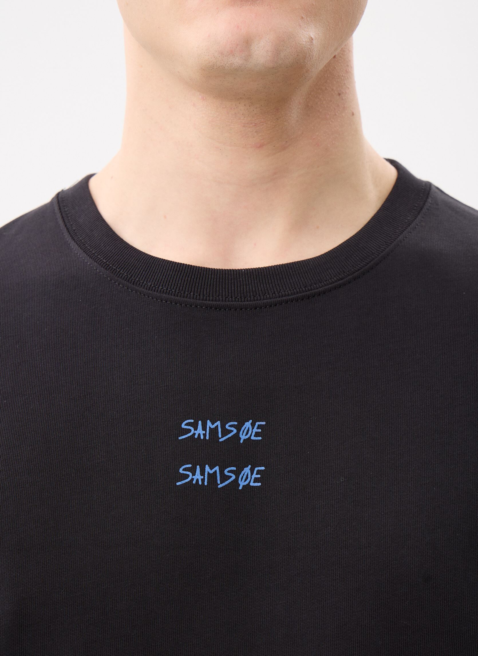 Langarm-T-Shirts Sacards t-shirt ls 11725 herren schwarz Samsoe Samsoe Langarm-T-Shirts Sacards t-shirt ls 11725 herren schwarz Black cards