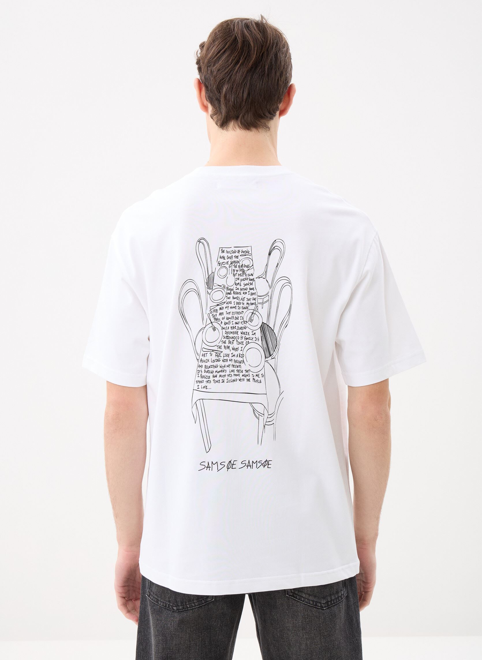 Tee-shirts manches courtes Sadinner t-shirt 11725 homme blanc Samsoe Samsoe Tee-shirts manches courtes Sadinner t-shirt 11725 homme blanc White dinner