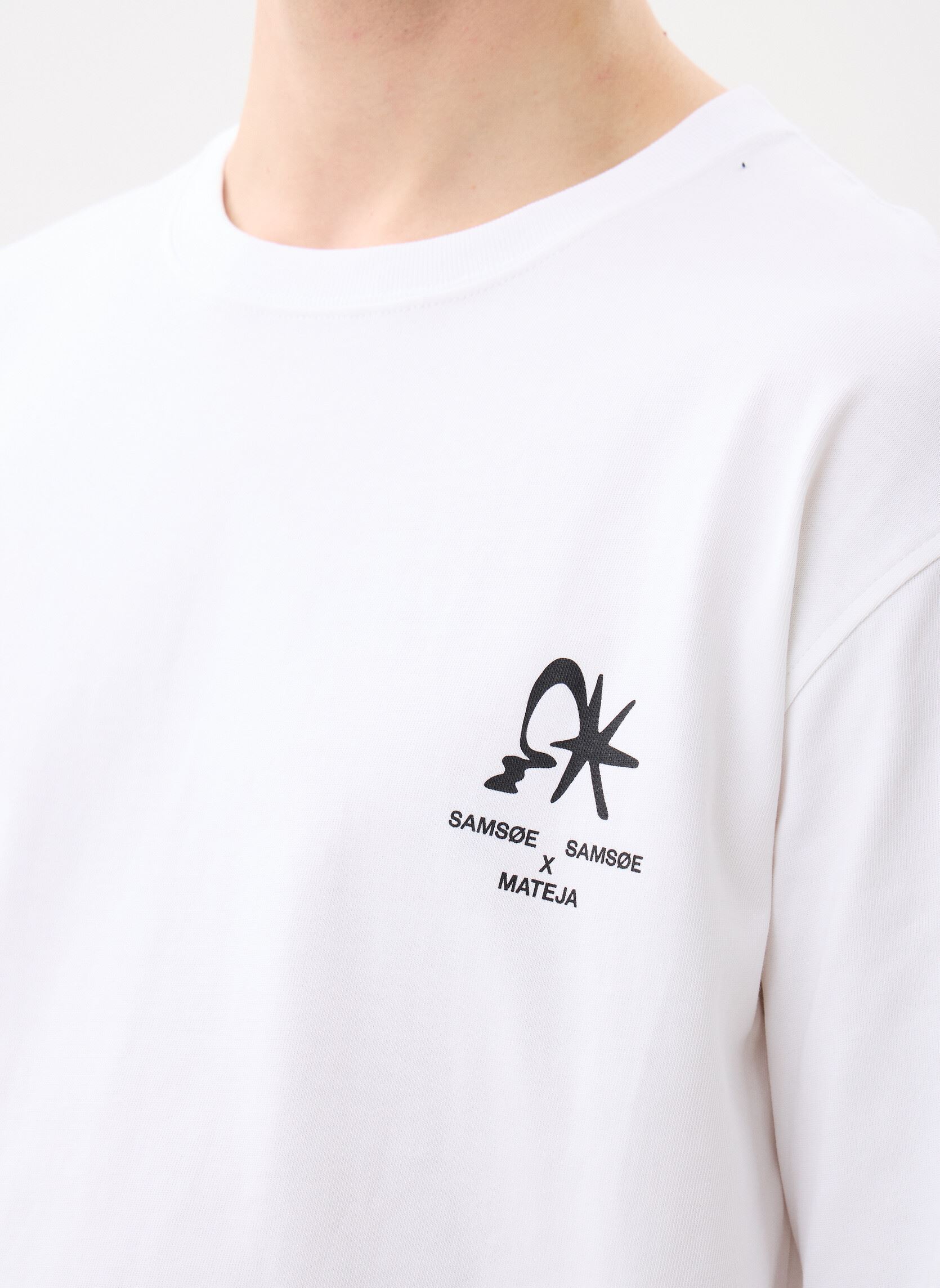 Tee-shirts manches longues Saragnar t-shirt LS 11725 homme blanc Samsoe Samsoe Tee-shirts manches longues Saragnar t-shirt LS 11725 homme blanc WHITE SUNSET