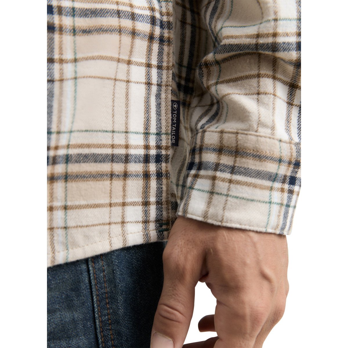 Chemises Chemise coton écossais homme beige Tom Tailor Chemises Chemise coton écossais homme beige Beige