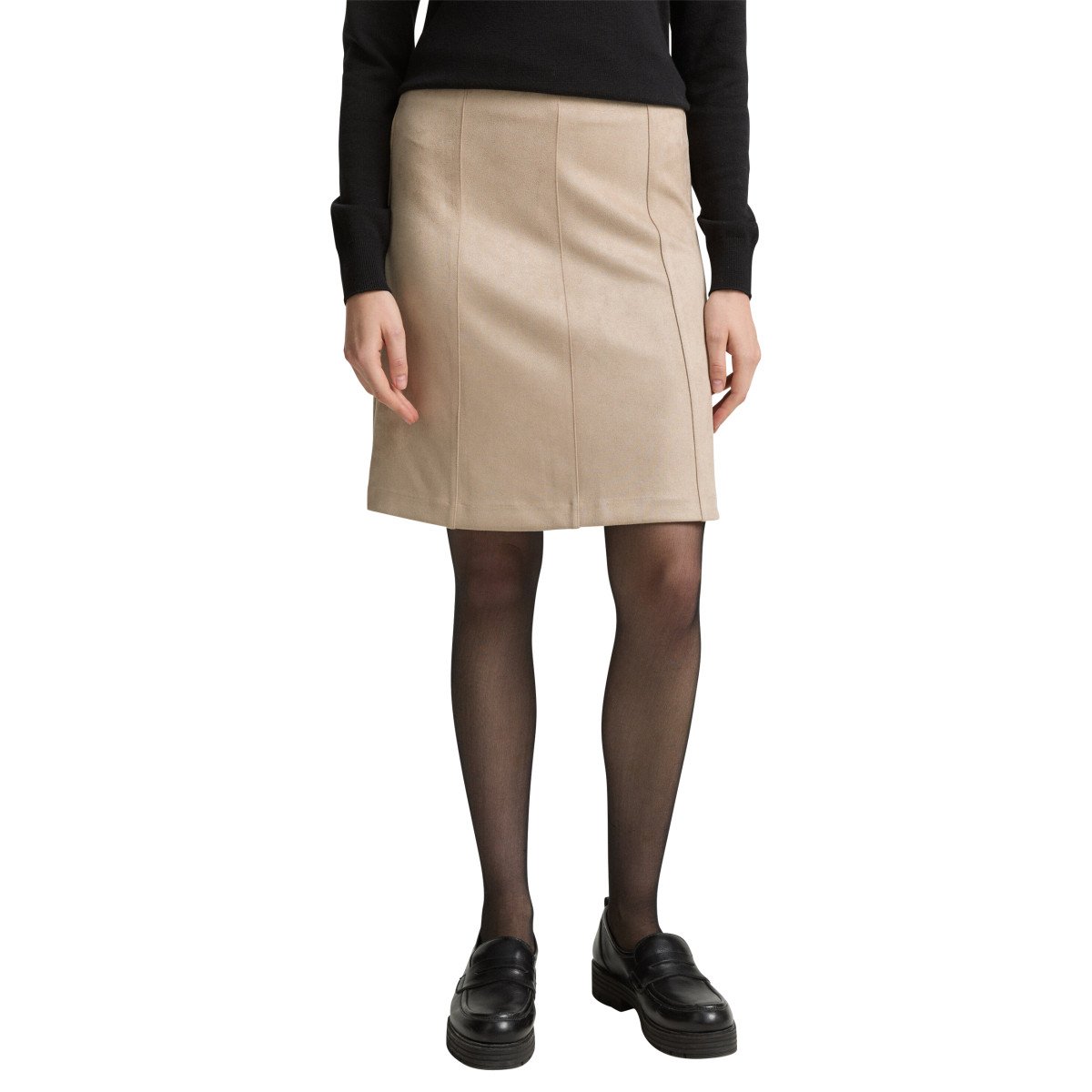 american vintage Jupe femme Tirabay - ECRU Midi Beige - E24 Meilleures ventes Vê