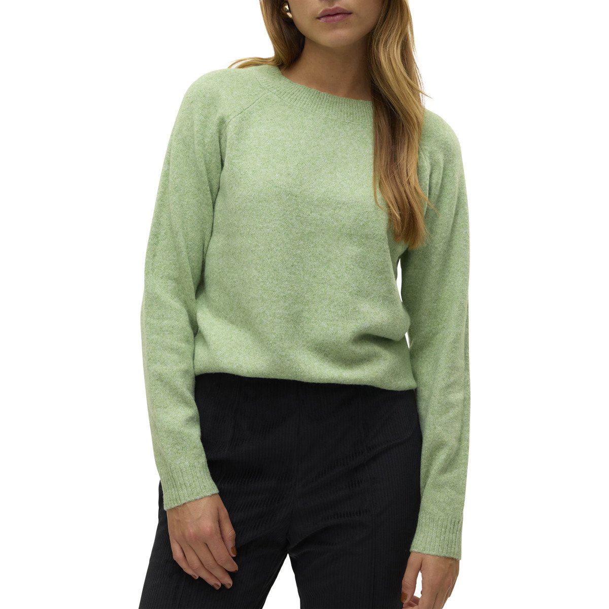 Pull En Mohair Vert Kaki VERO MODA - Taille M, Col Montant, Occasion Très Bon état