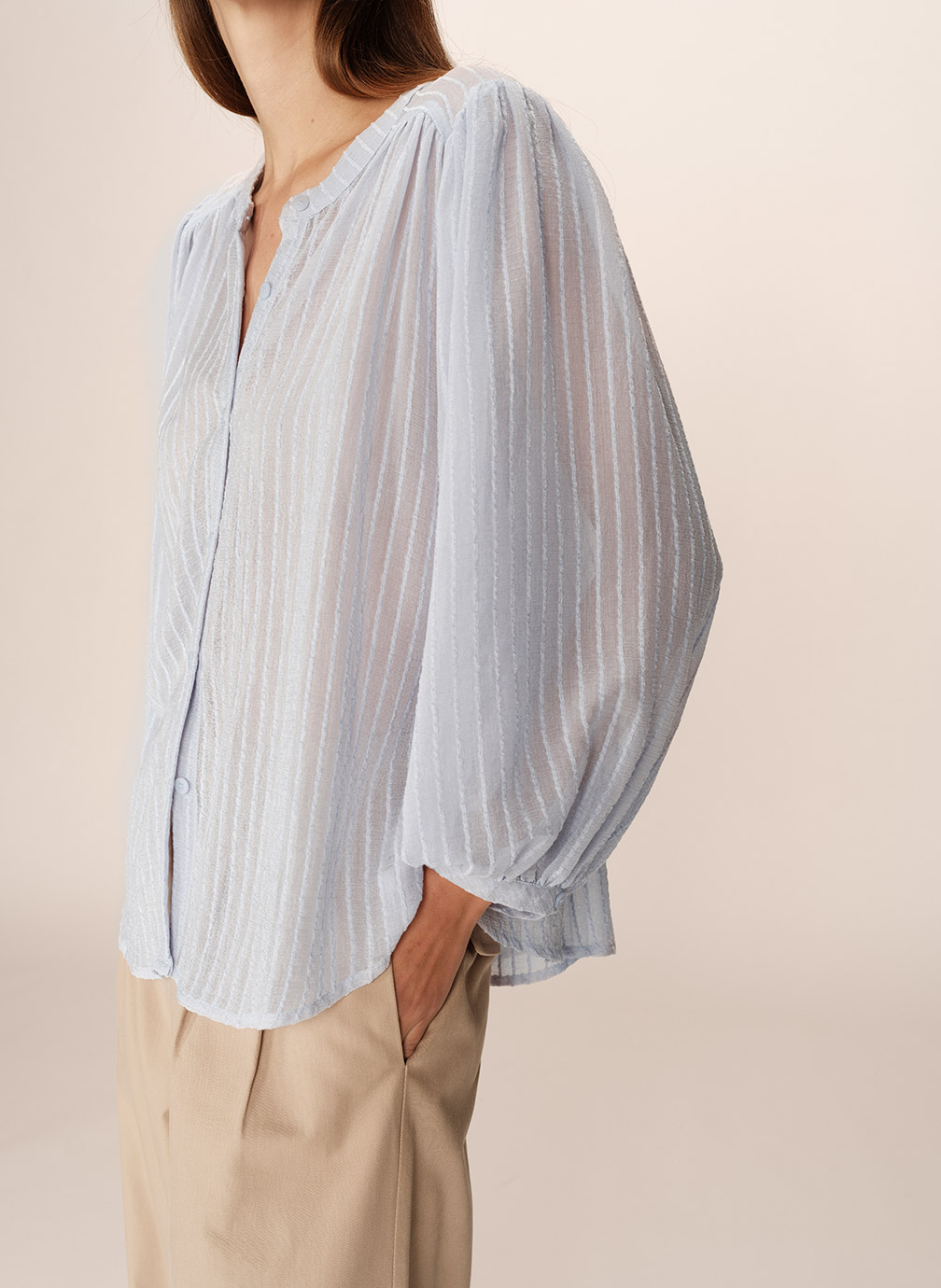 Chemise Femme Transparente Manches Longues Spense – Taille M, Très Bon état