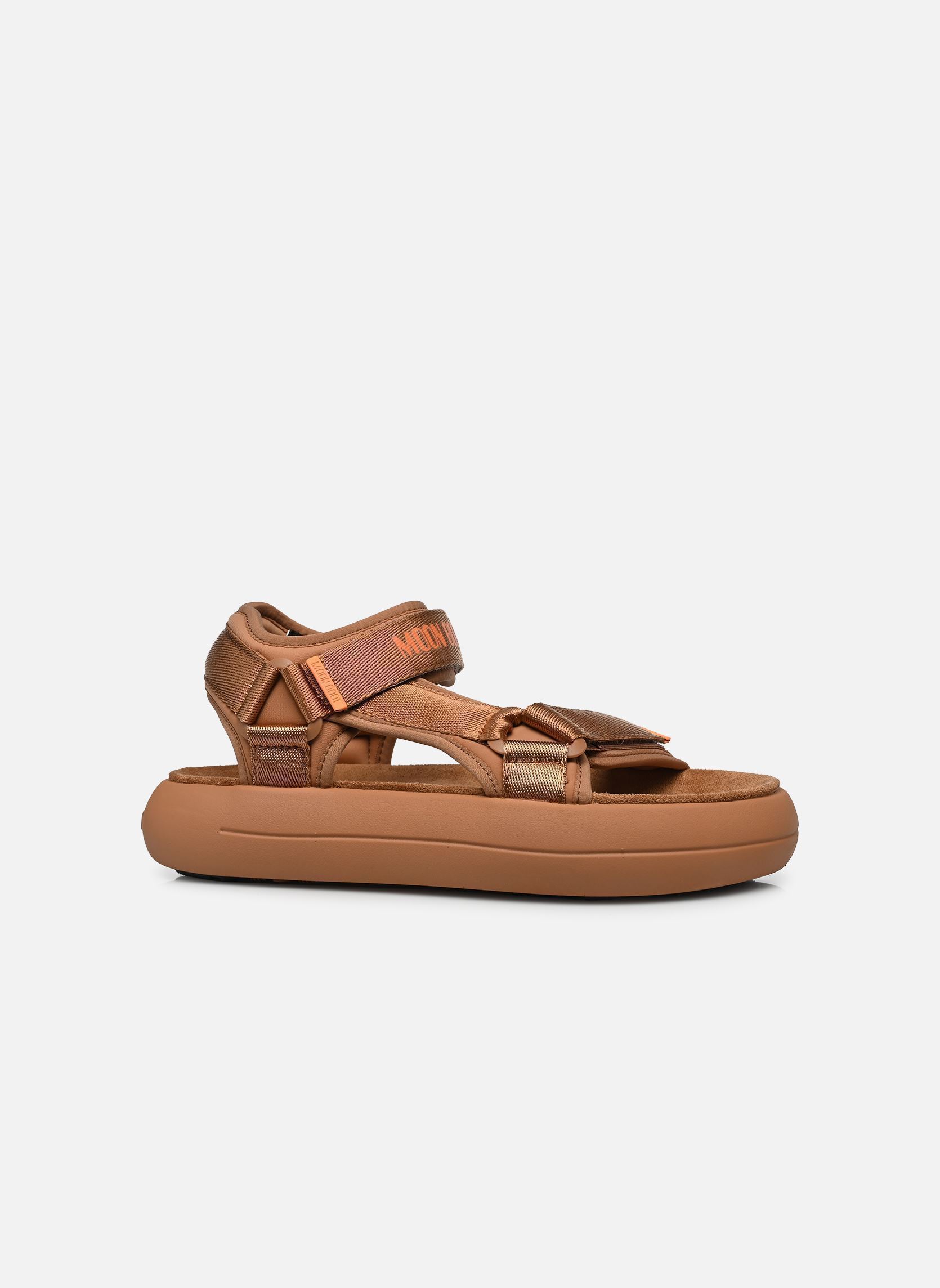 Platte sandalen MB SUPER SANDAL dames bruin Moon Boot Platte sandalen MB SUPER SANDAL dames bruin COGNAC