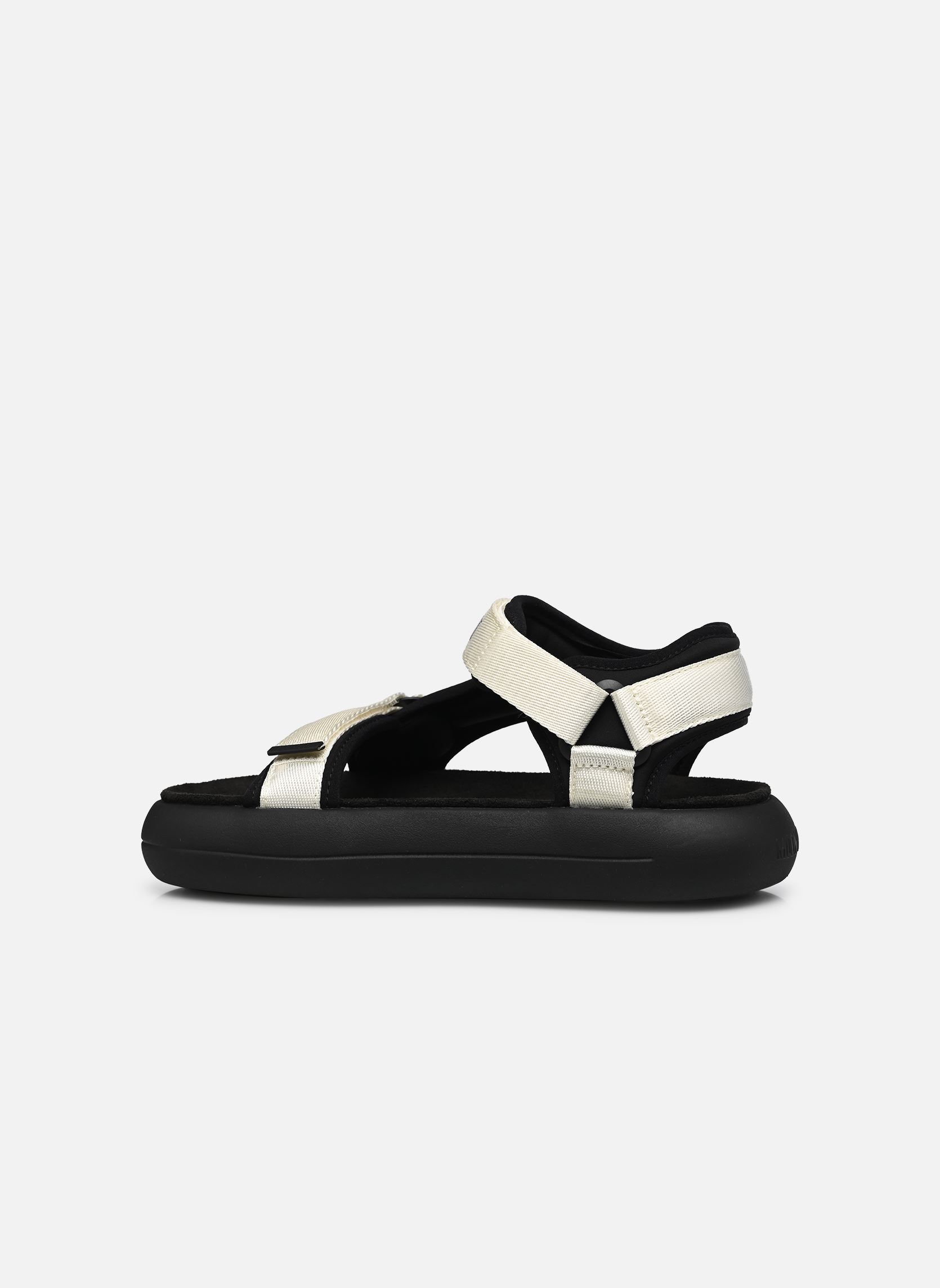 Sandales plates MB SUPER SANDAL femme blanc Moon Boot Sandales plates MB SUPER SANDAL femme blanc Black/white