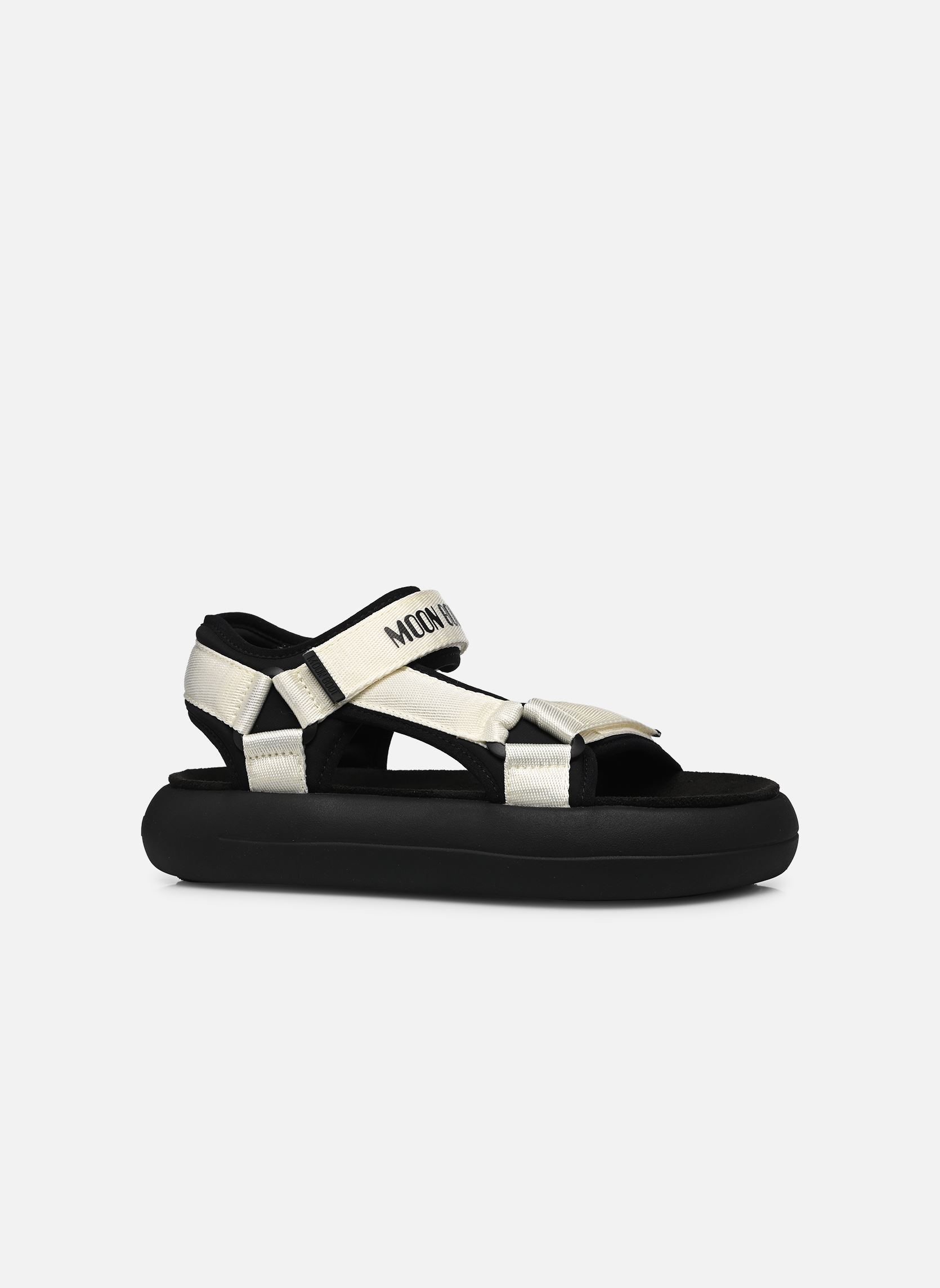 Sandales plates MB SUPER SANDAL femme blanc Moon Boot Sandales plates MB SUPER SANDAL femme blanc Black/white