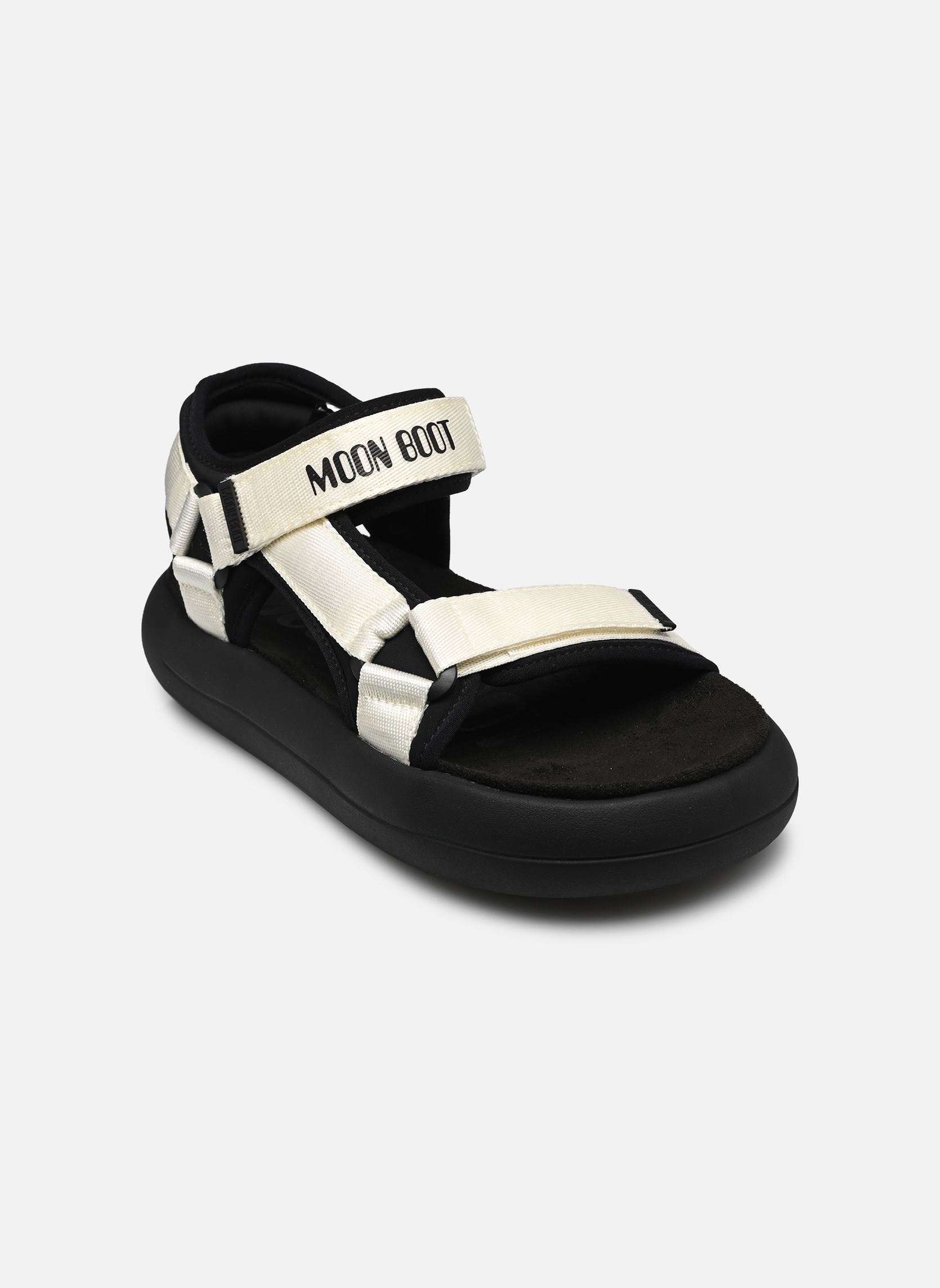 Sandales plates MB SUPER SANDAL femme blanc Moon Boot Sandales plates MB SUPER SANDAL femme blanc Black/white