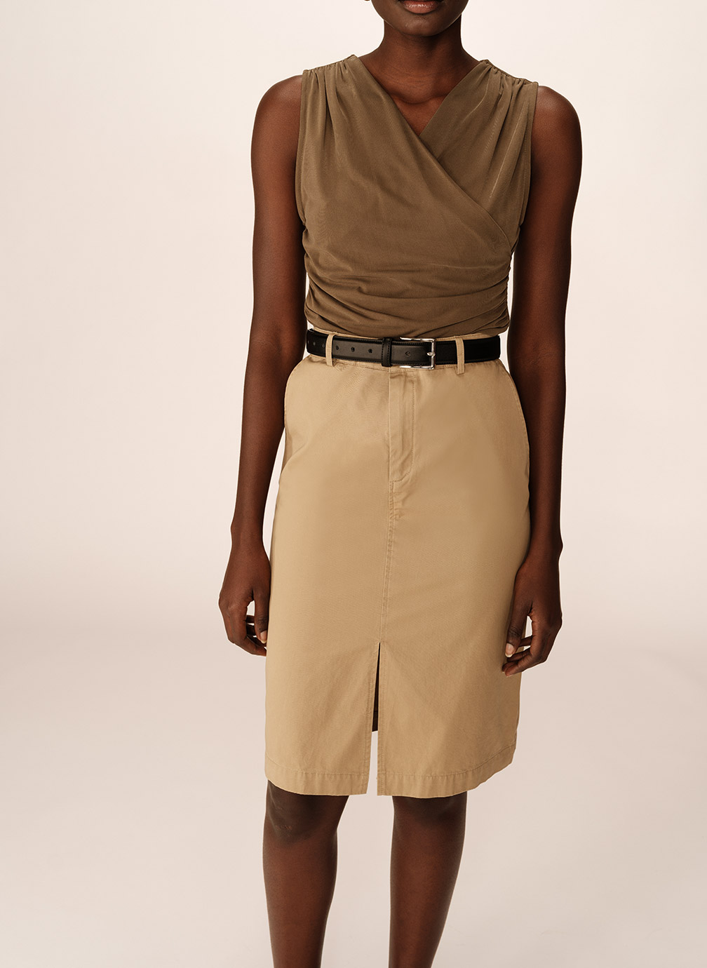 Jupe Longue Crayon Beige Gerry Weber - Femme Taille 14 - Polyester - Occasion (excellent état)