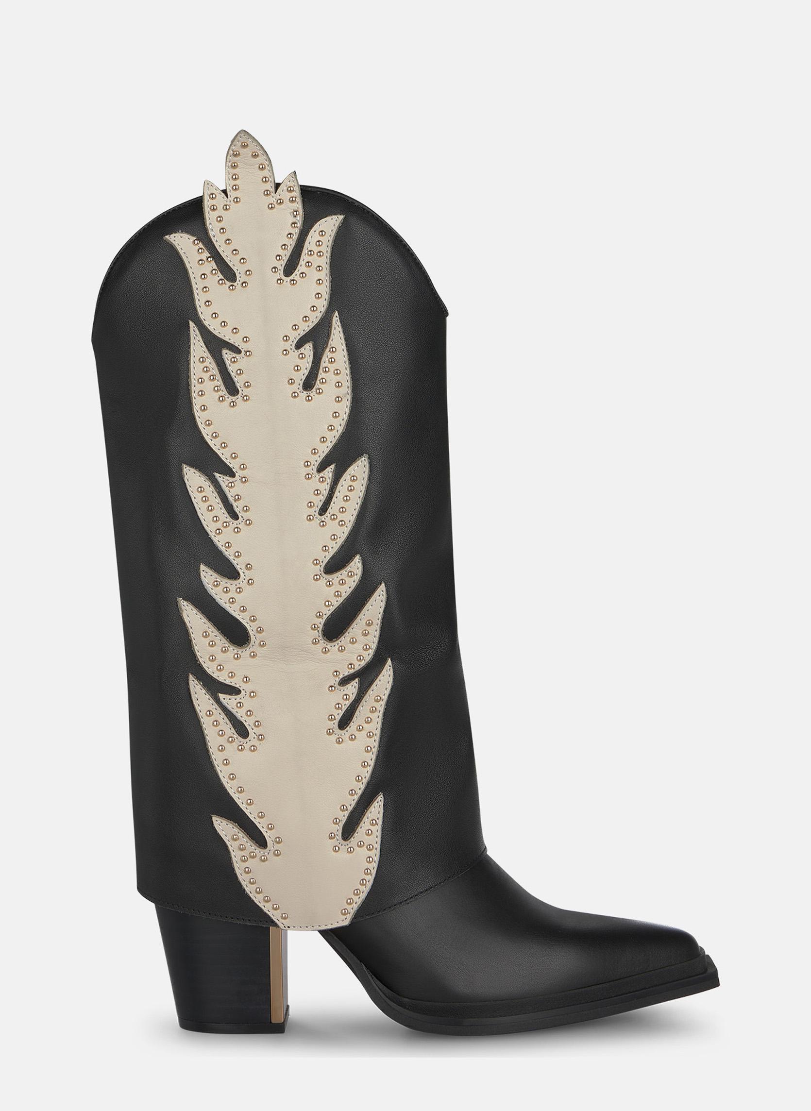 Bottes Femme Alma En Pena - Cuir Croûte De Vison Beige - Talon Moyen - Pointure 37 - Neuves Dans Boîte