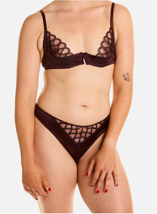Pomm'Poire Culottes Tanga bordeaux Anthologie femme rouge