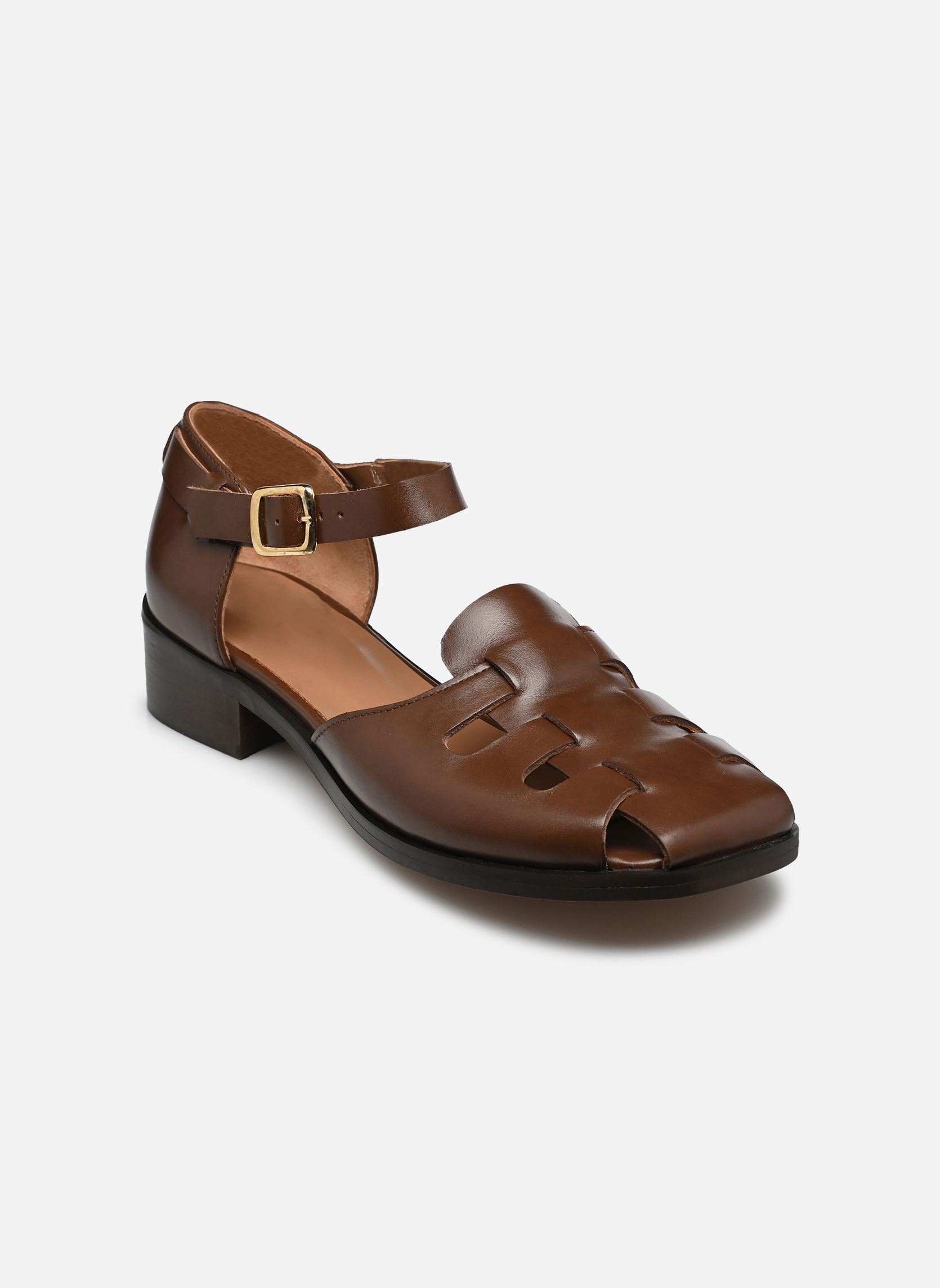 Sandales plates Amio femme marron Georgia Rose Sandales plates Amio femme marron COGNAC