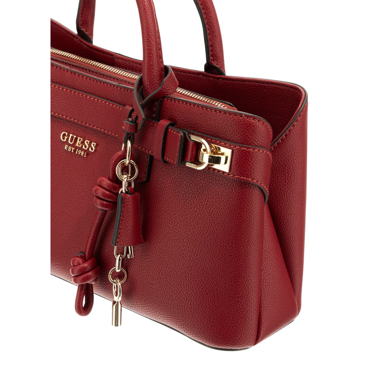 Petit Sac à Main Vintage En Cuir Rouge Forme Hexagonale - Bandoulière, Fermeture Magnétique, Occasion