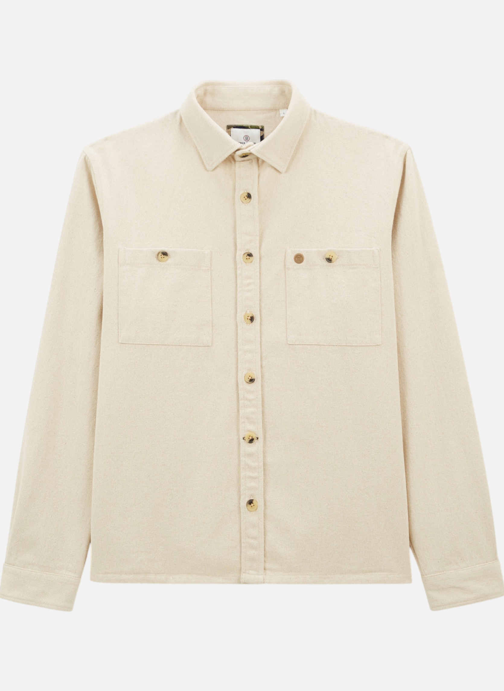 Chemise Homme Serge Blanco Grise En Coton - Taille L, Made In France, Manches Courtes, Occasion TB (col Usé)