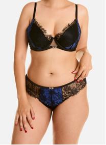 Culottes Shorty tanga noir/bleu Alcove femme noir