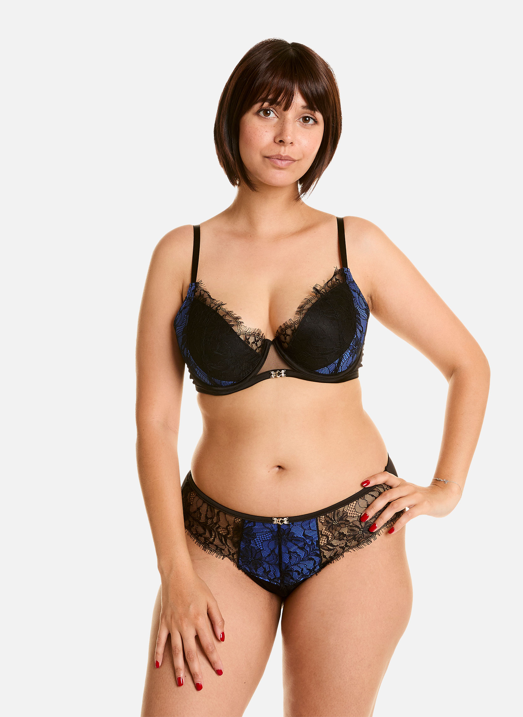 Culottes Shorty tanga noir/bleu Alcove femme noir Pomm'Poire Culottes Shorty tanga noir/bleu Alcove femme noir Noir