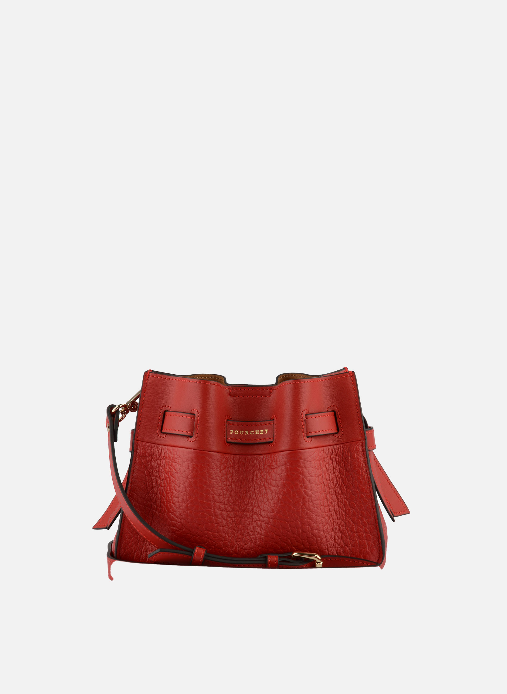 Sac Rouge Pourchet Sacs à main Blossom | Petit épaule rouge | en cuir femme rouge ...