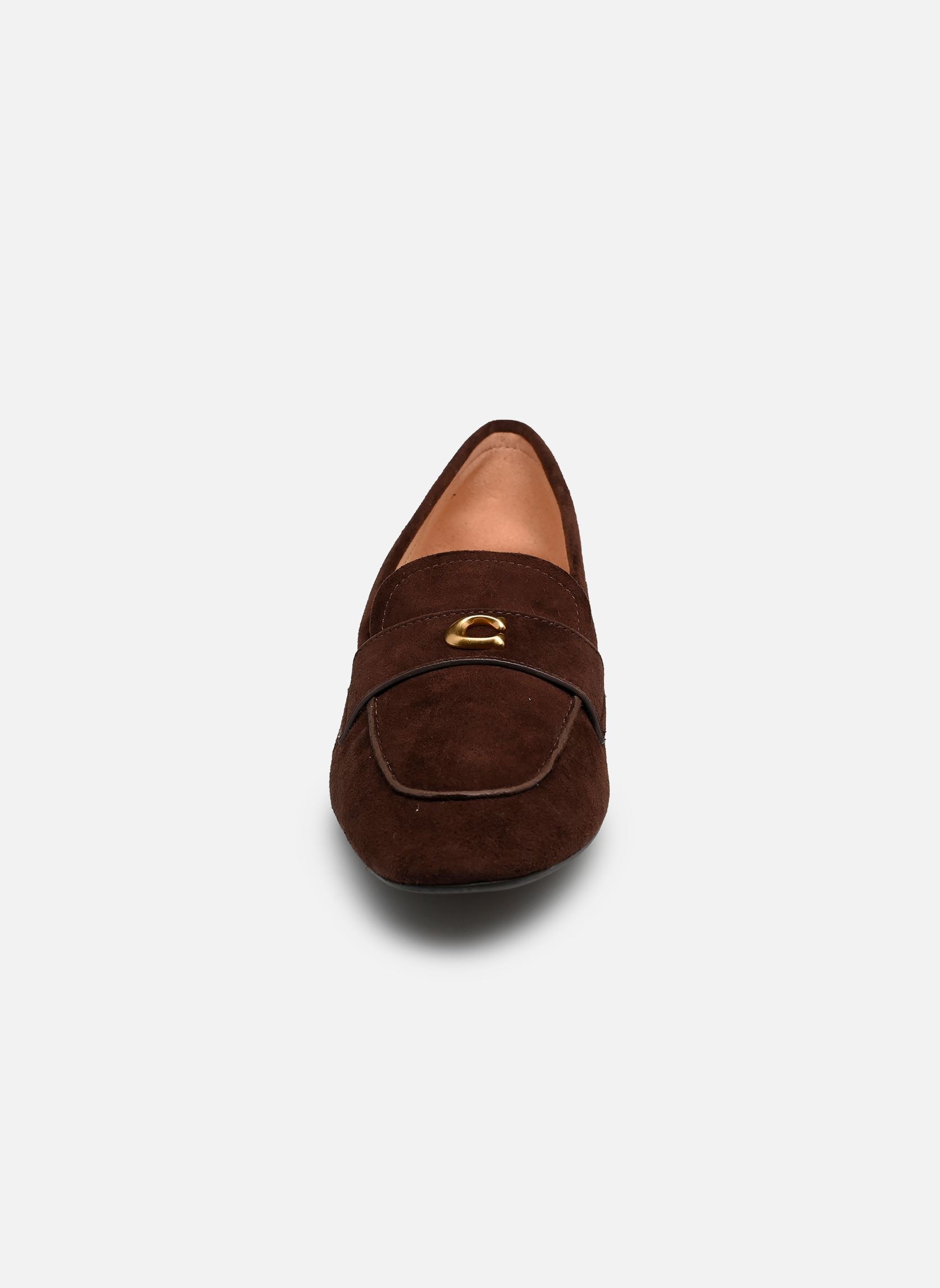 Mocassins SCULPTED C SUEDE LOAFER dames bruin Coach Mocassins SCULPTED C SUEDE LOAFER dames bruin CHOCOLATE