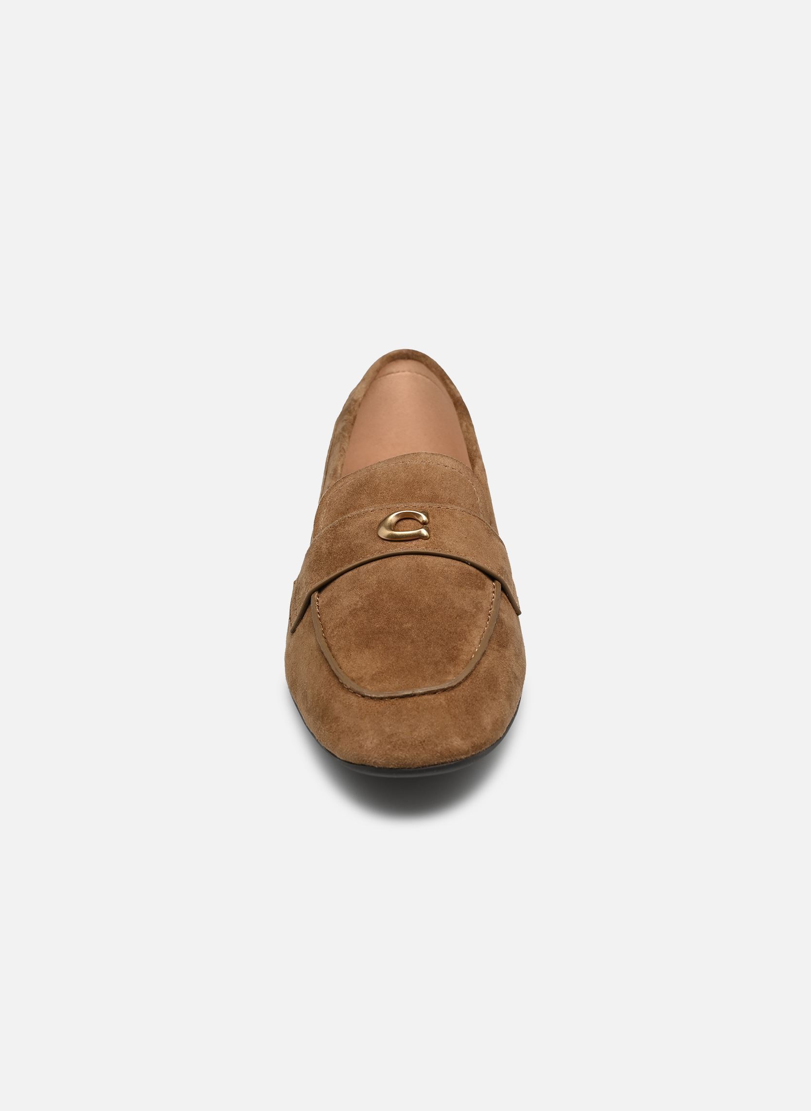 Mocassins SCULPTED C SUEDE LOAFER dames bruin Coach Mocassins SCULPTED C SUEDE LOAFER dames bruin COCONUT