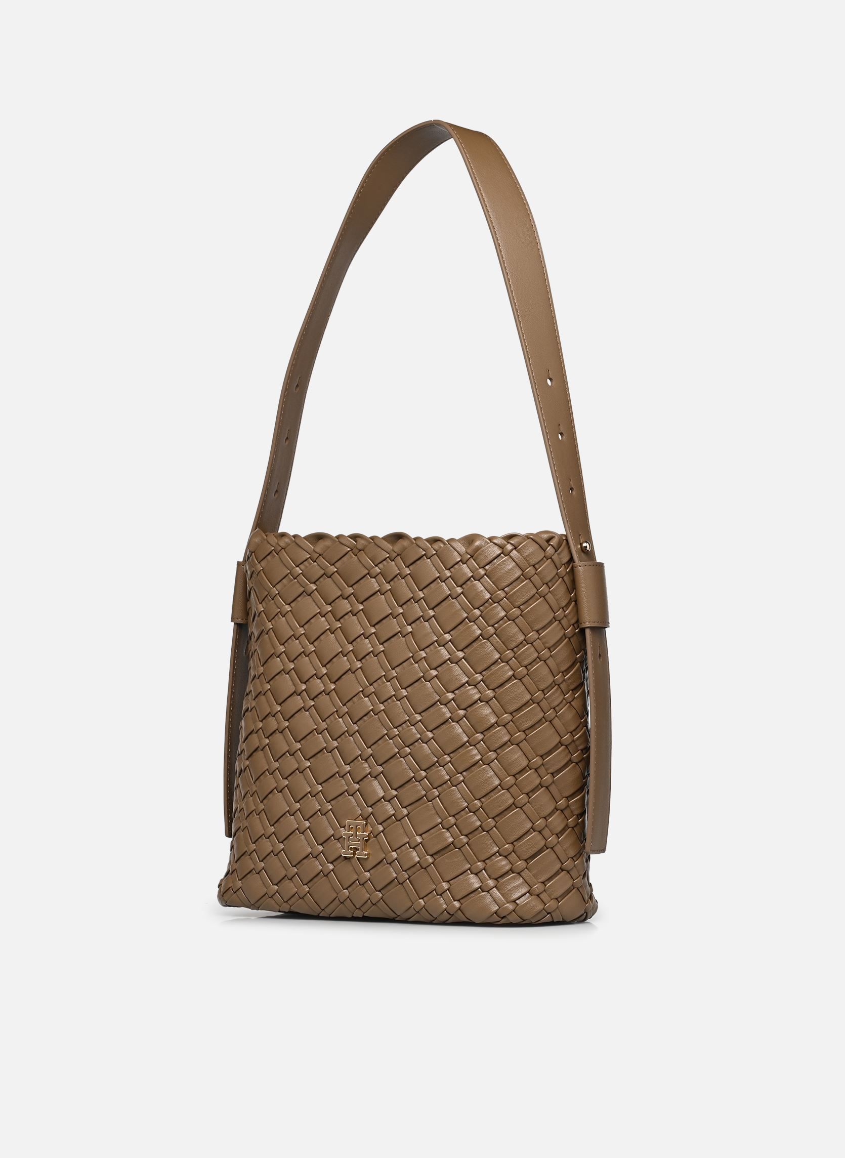 Schoudertassen TH BRAIDED SHOULDER BAG dames bruin Tommy Hilfiger Schoudertassen TH BRAIDED SHOULDER BAG dames bruin NORDIC TAUPE