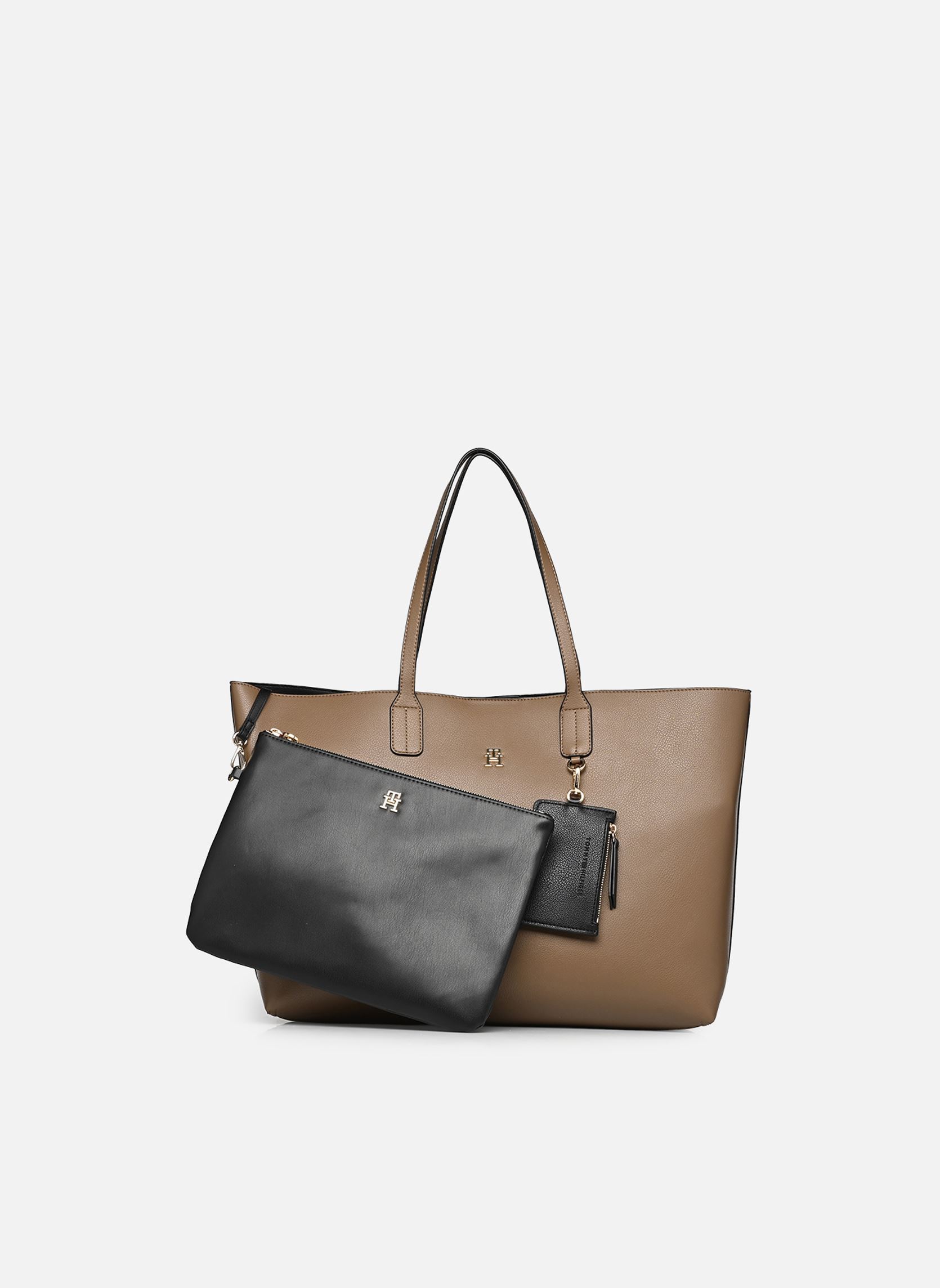 Cabas TH ICON TOTE femme marron Tommy Hilfiger Cabas TH ICON TOTE femme marron NORDIC TAUPE