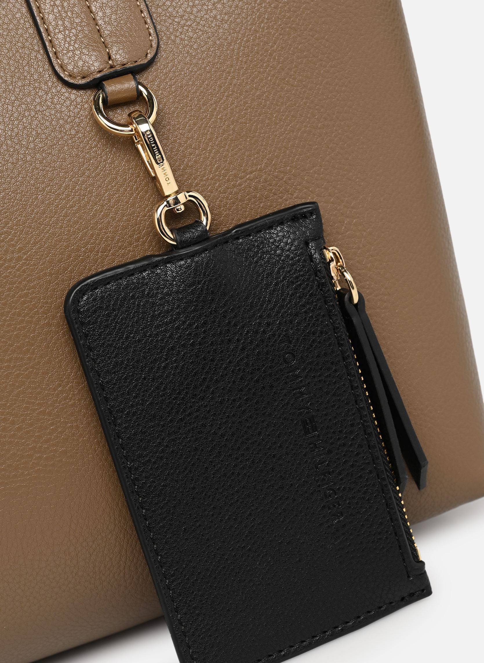 Grote winkelzak TH ICON MINI TOTE dames bruin Tommy Hilfiger Grote winkelzak TH ICON MINI TOTE dames bruin NORDIC TAUPE