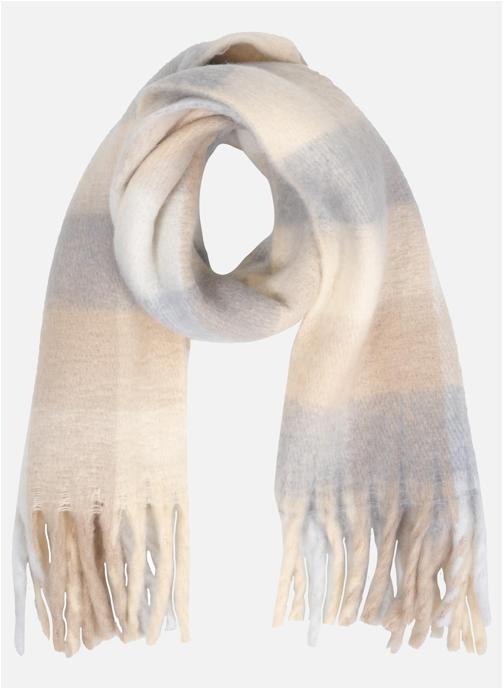 Grande écharpe Beige/marron à Franges Et Pompons – Femme – Neuve Sans étiquette