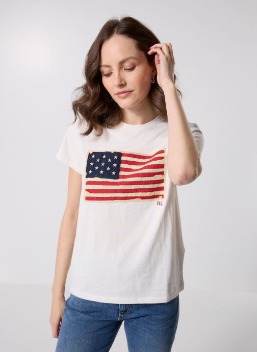 Polo Ralph Lauren Kurzarm-T-Shirts Afs White Ss Flag Tee herren weiß