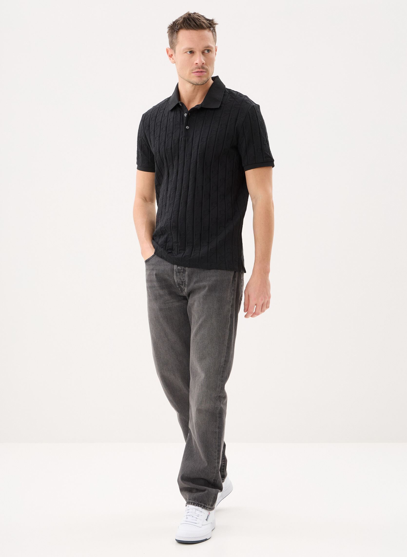 Korte mouwen polo's Ss Dbl Mercerized heren zwart Calvin Klein Jeans Korte mouwen polo's Ss Dbl Mercerized heren zwart BLACK
