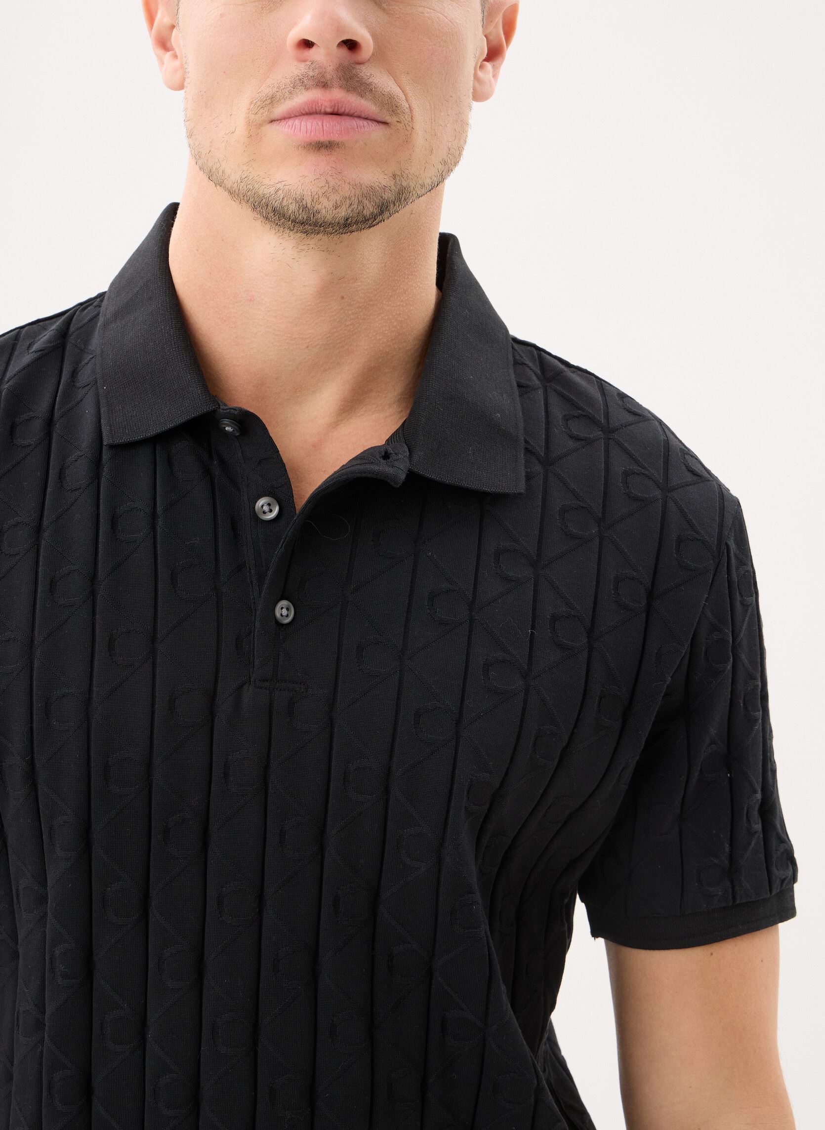Korte mouwen polo's Ss Dbl Mercerized heren zwart Calvin Klein Jeans Korte mouwen polo's Ss Dbl Mercerized heren zwart BLACK