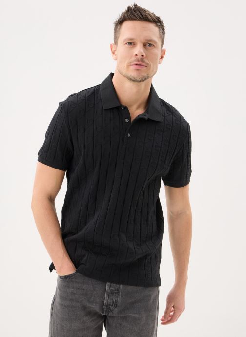 Calvin Klein Jeans Polos manches courtes Ss Dbl Mercerized homme noir
